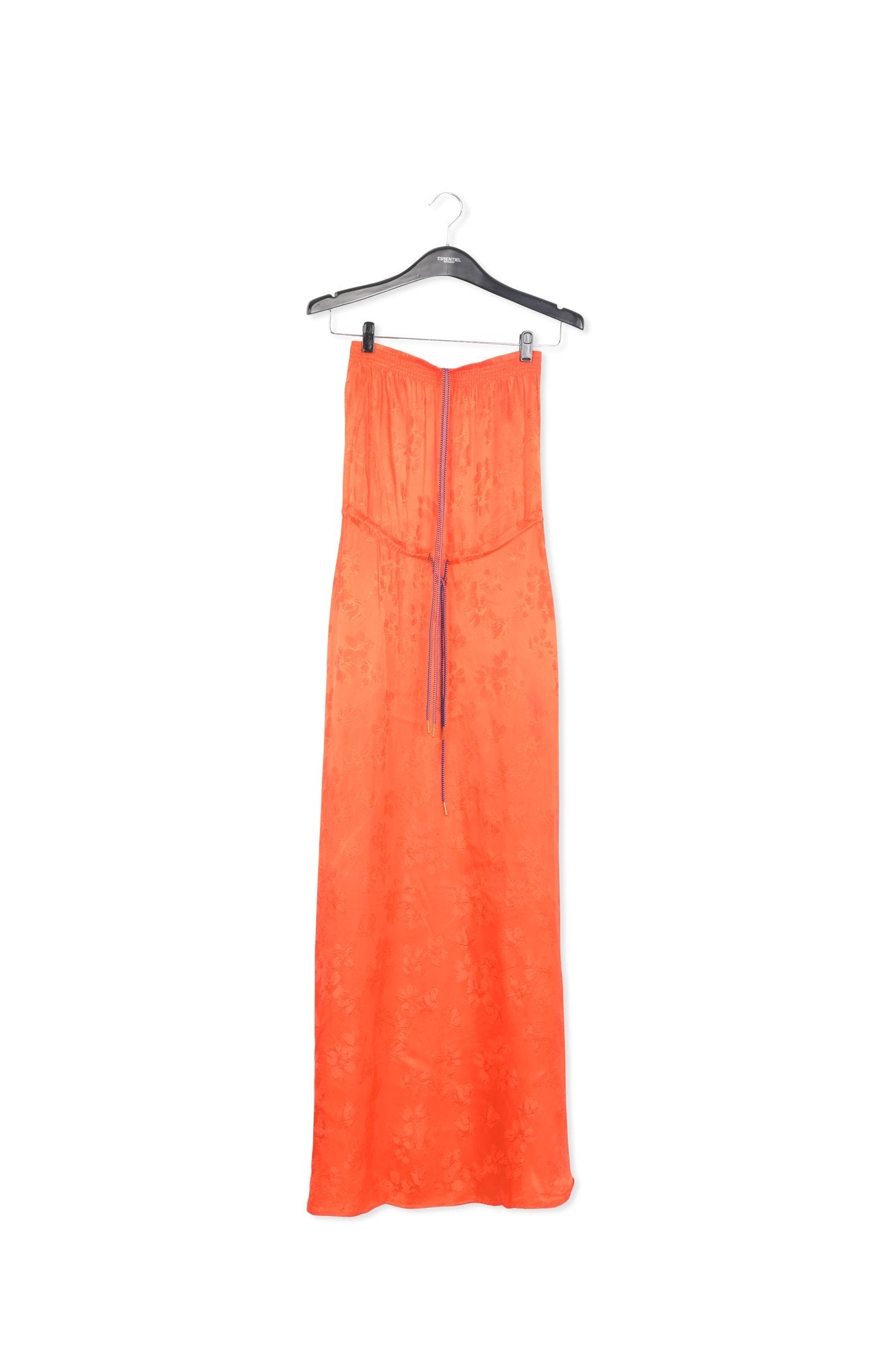 Robe maxi en jacquard orange à fleurs RE—SSENTIEL | Essentiel second hand