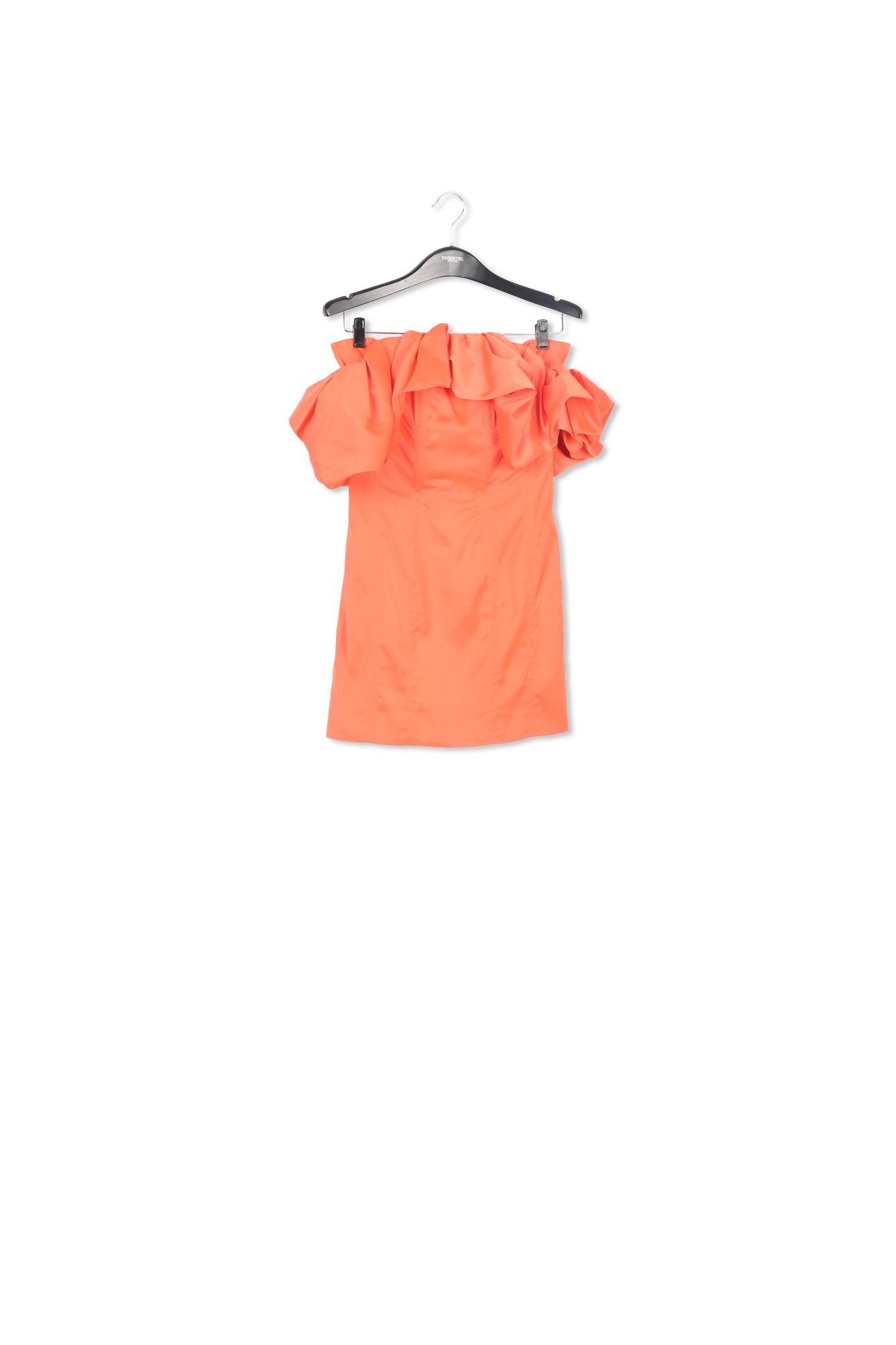 Orange ruffled satin mini dress RE—SSENTIEL | Essentiel second hand