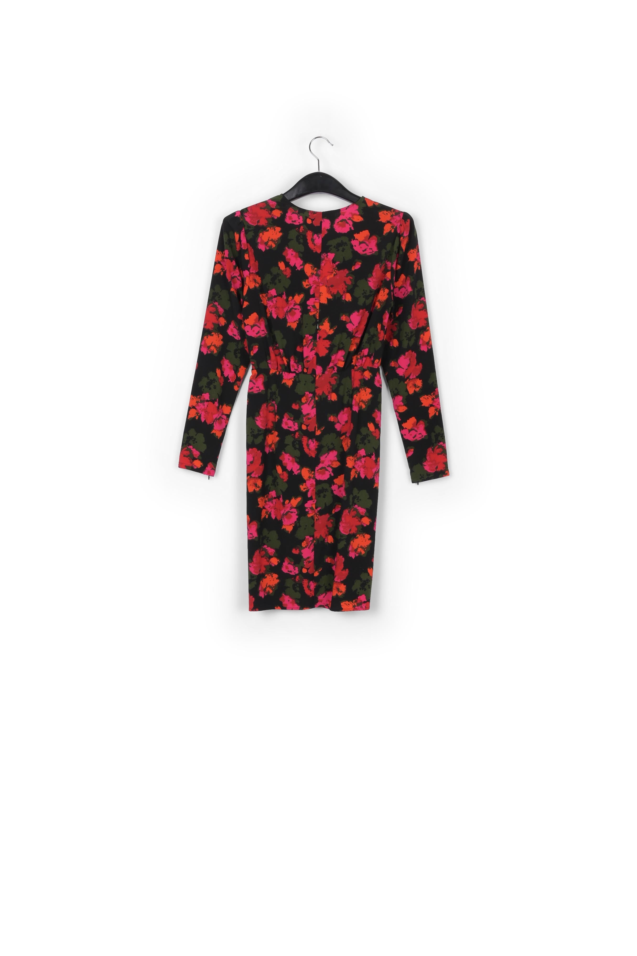 Robe midi cache-cœur noire et rouge RE—SSENTIEL | Essentiel second hand