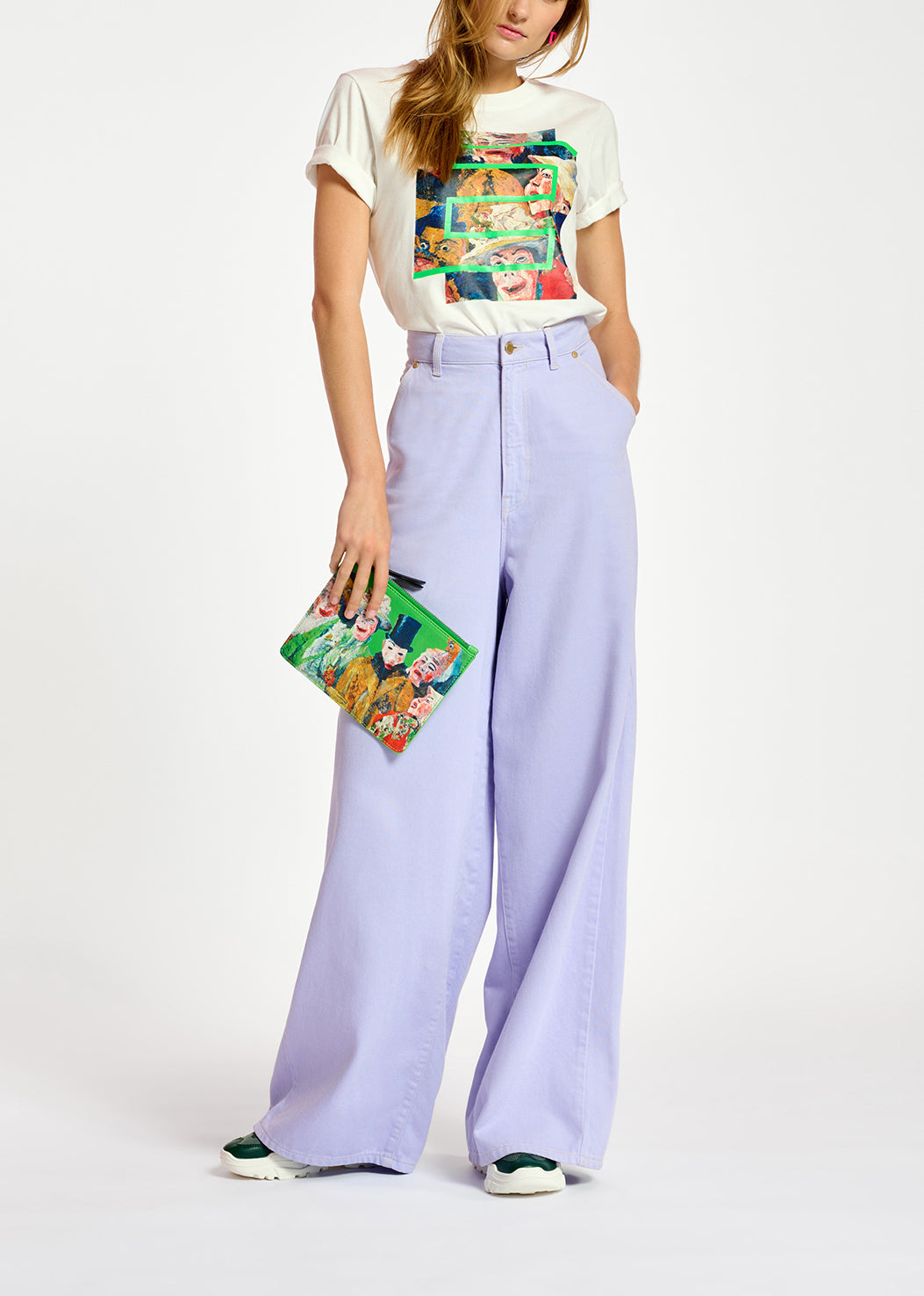 White cotton-jersey 'The Intrigue' T-shirt - collaboration with KMSKA RE—SSENTIEL | Essentiel second hand