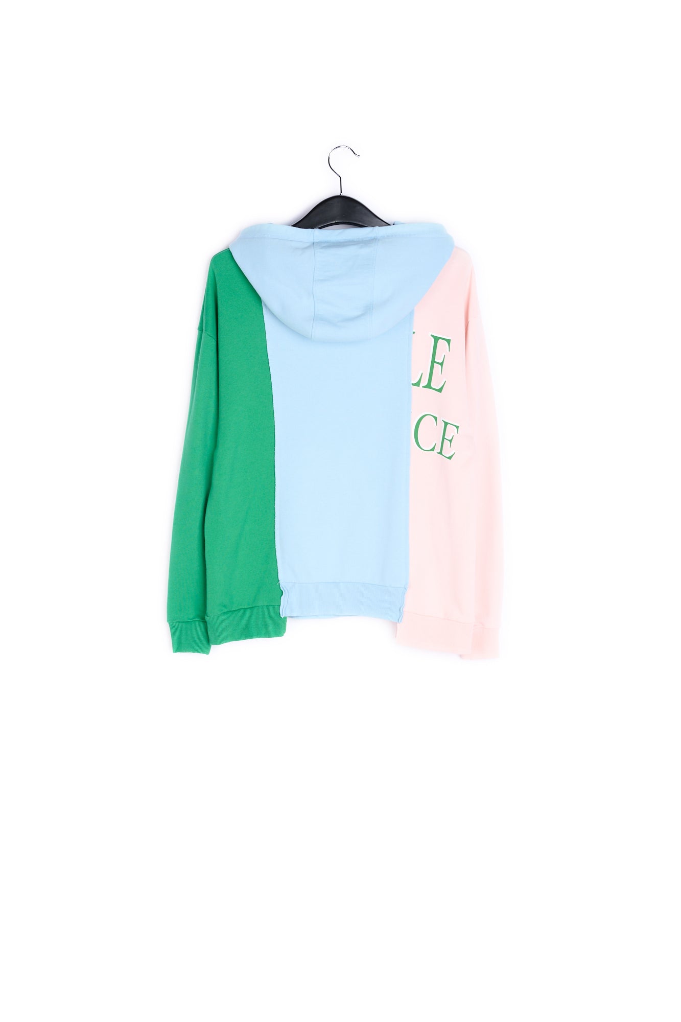 Light blue, pink and green patchwork hooded sweatshirt RE—SSENTIEL | Essentiel second hand