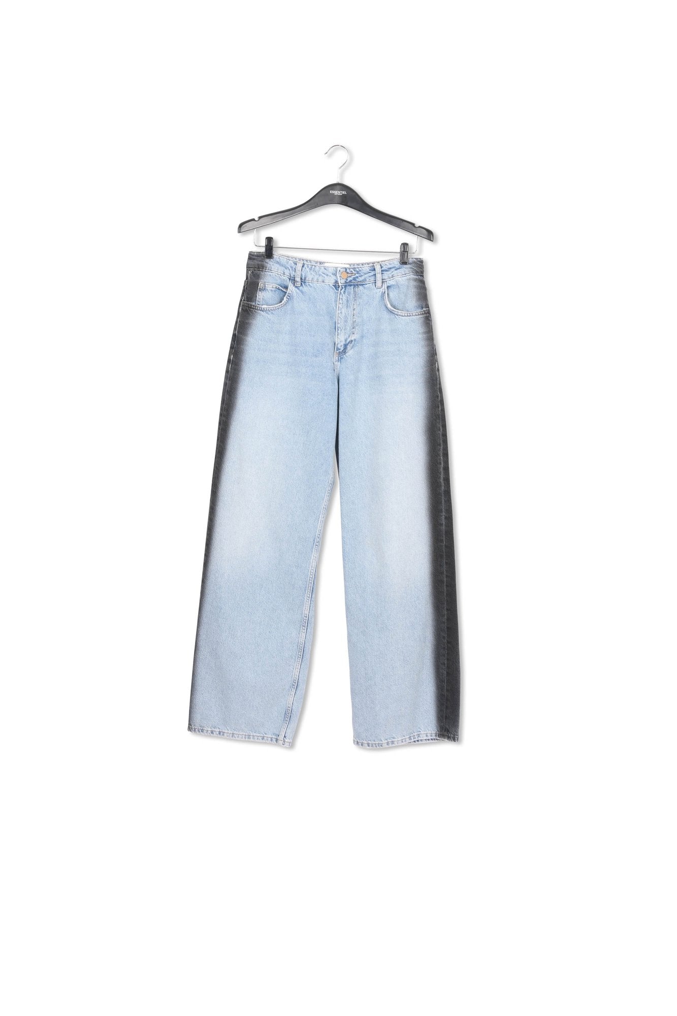 Spray-painted straight-leg blue jeans RE—SSENTIEL | Essentiel second hand