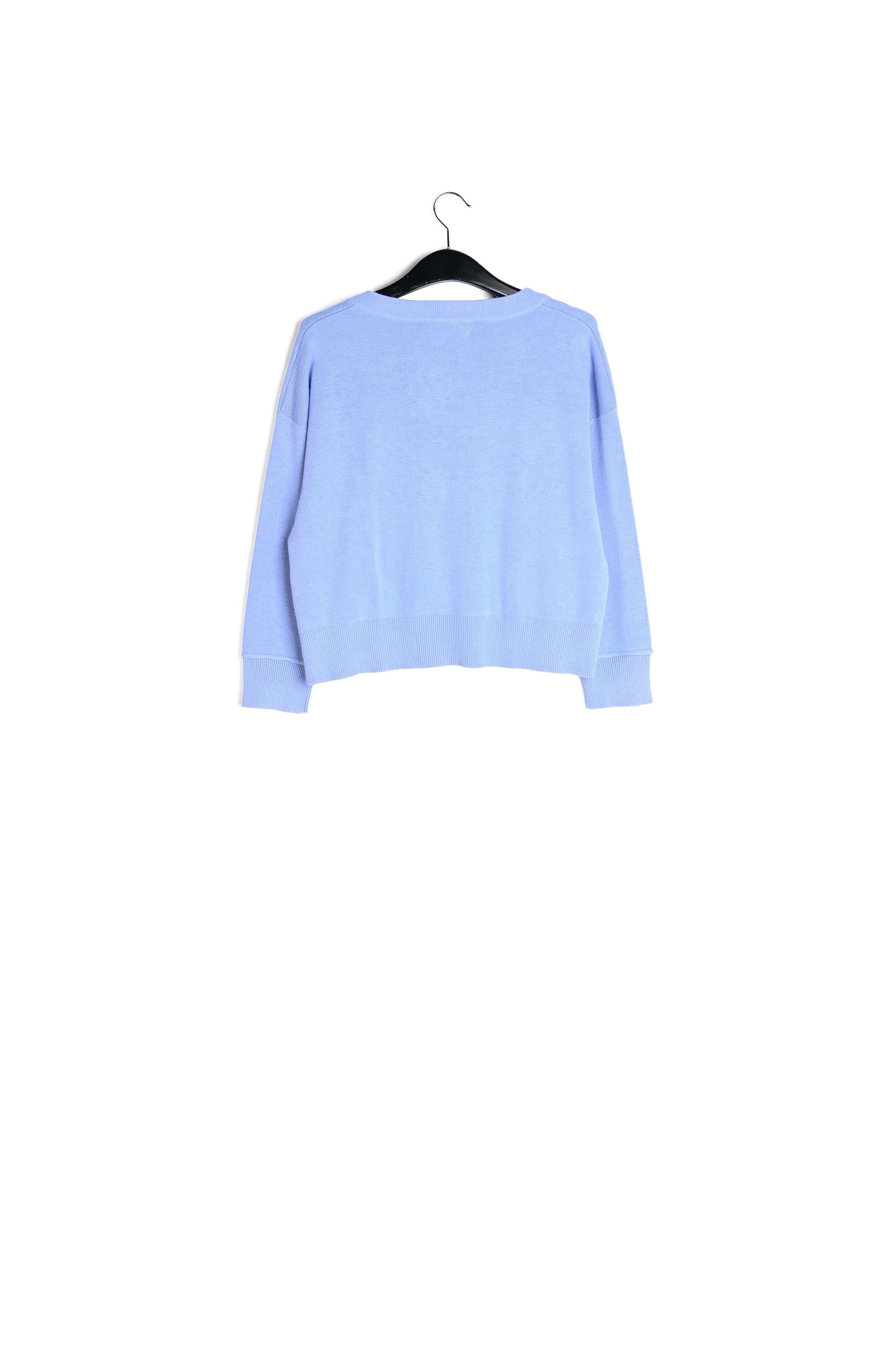 Light blue boxy V-neck sweater RE—SSENTIEL | Essentiel second hand