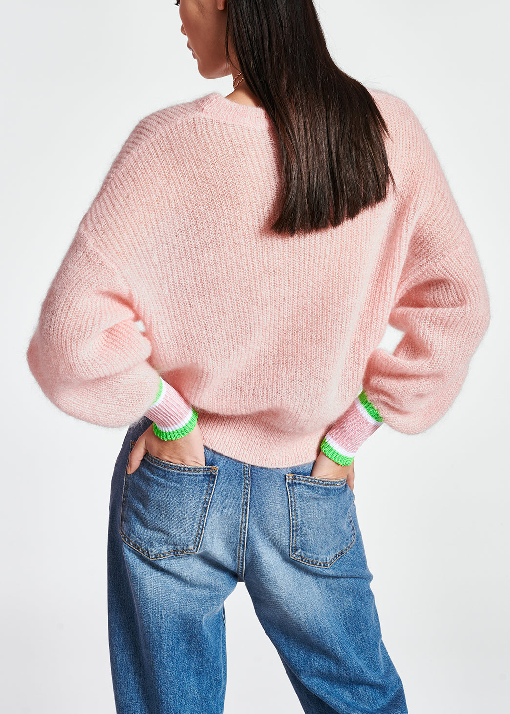 Light pink mohair and wool blend sweater RE—SSENTIEL | Essentiel second hand