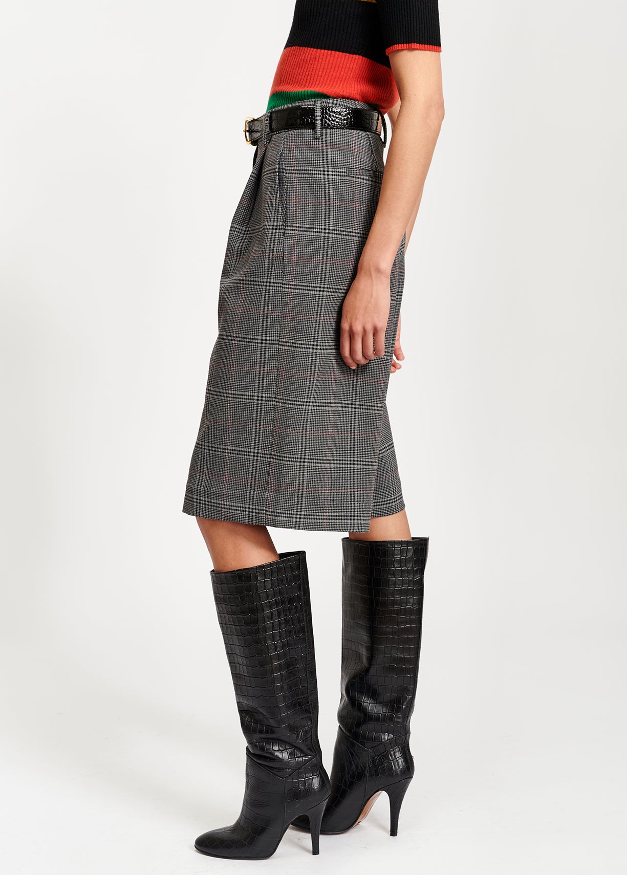 Short long gris à carreaux RE—SSENTIEL | Essentiel second hand