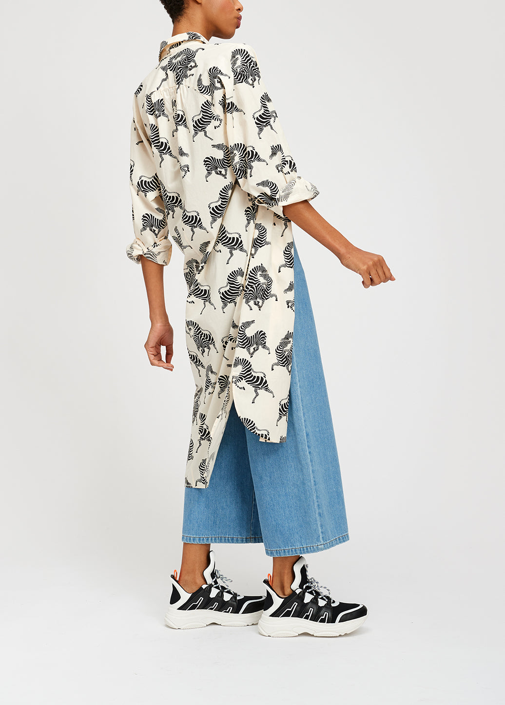 White shirt dress with zebra print RE—SSENTIEL | Essentiel second hand