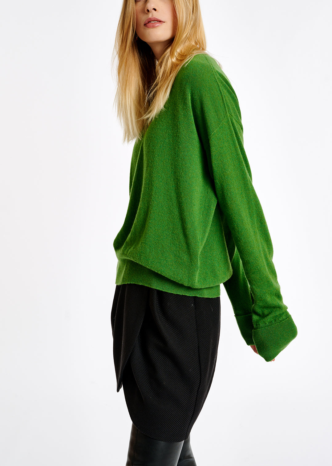 Green merino wool blend sweater RE—SSENTIEL | Essentiel second hand