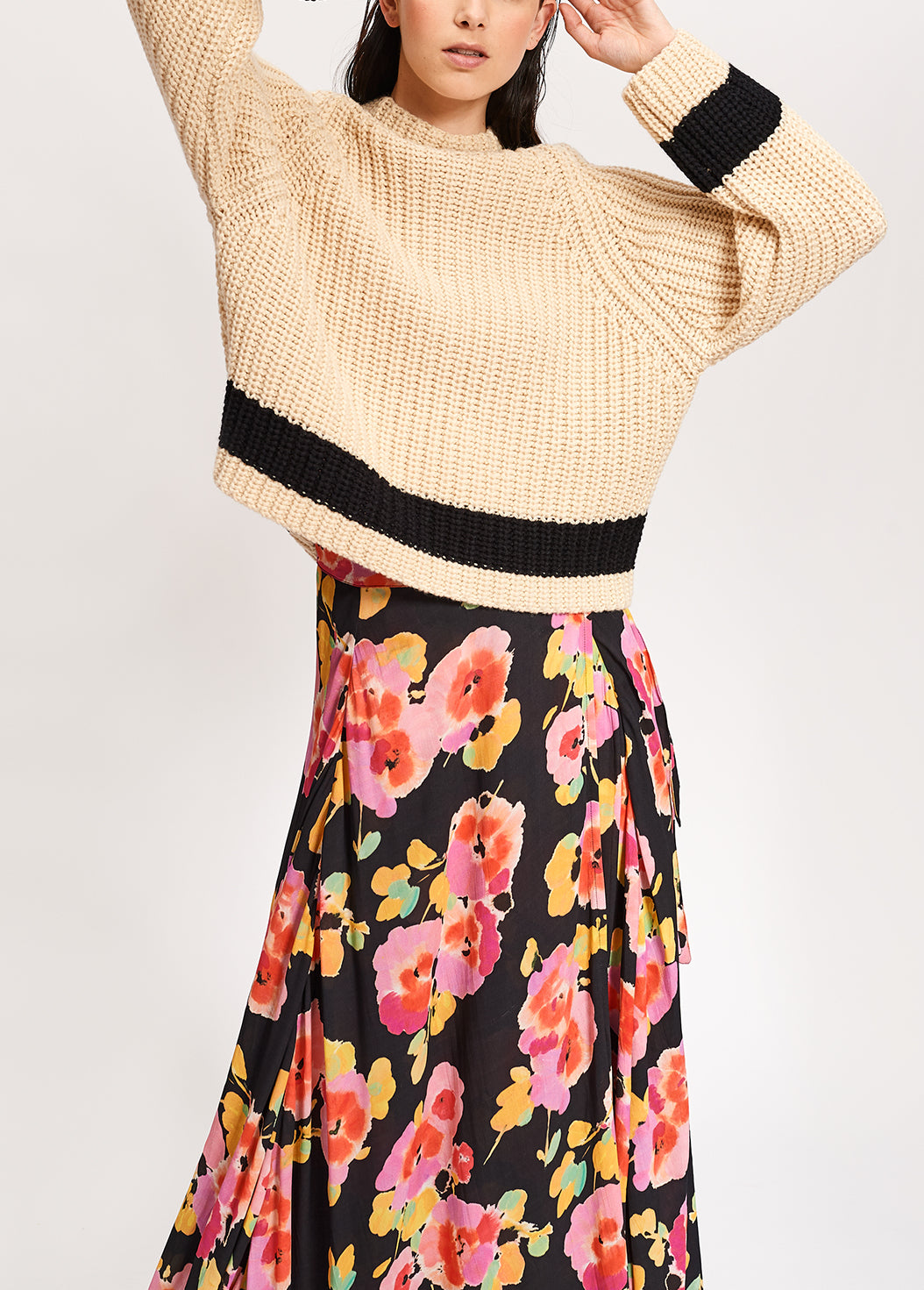 Off-white ribbed wool-blend sweater RE—SSENTIEL | Essentiel second hand