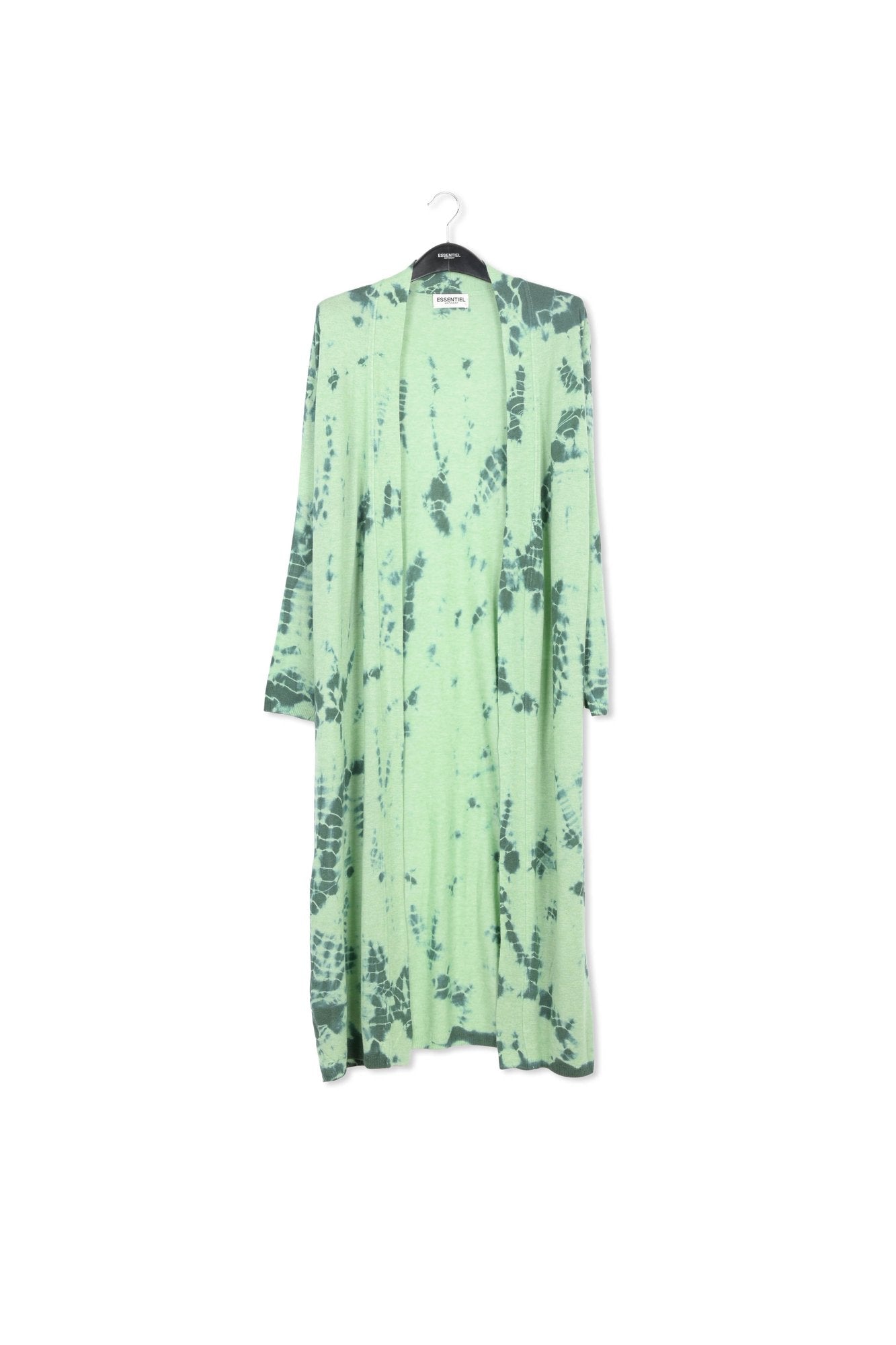 Long mint green and dark green tie-dye cardigan RE—SSENTIEL | Essentiel second hand