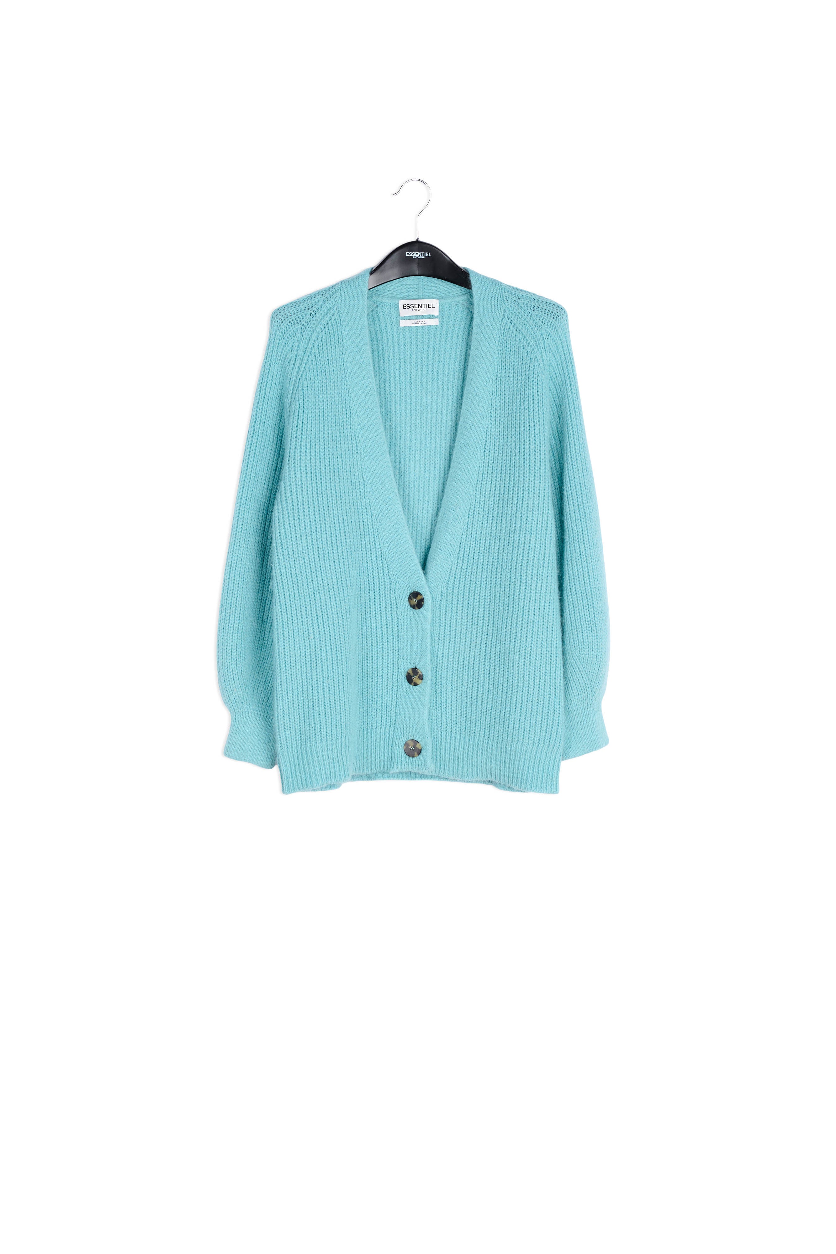 Cardigan en tricot rose pastel avec encolure v RE—SSENTIEL | Essentiel second hand