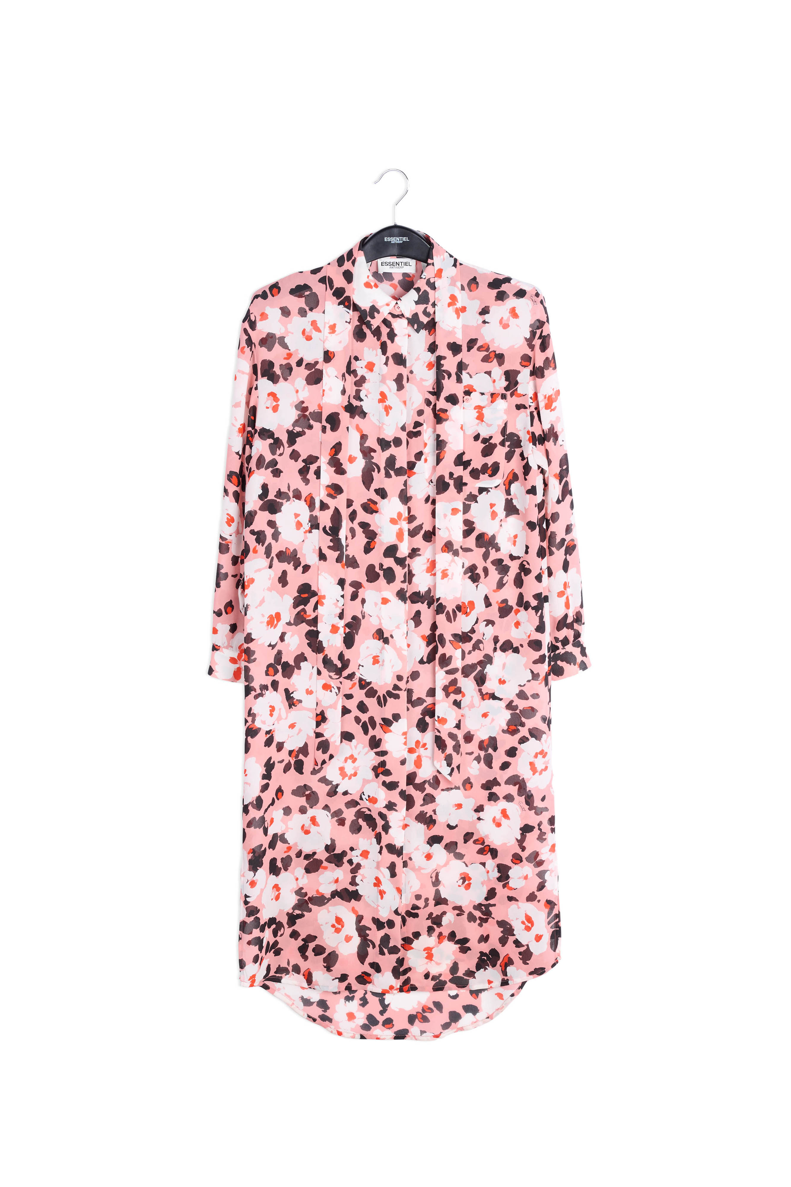 Robe chemise rose à imprimé floral RE—SSENTIEL | Essentiel second hand