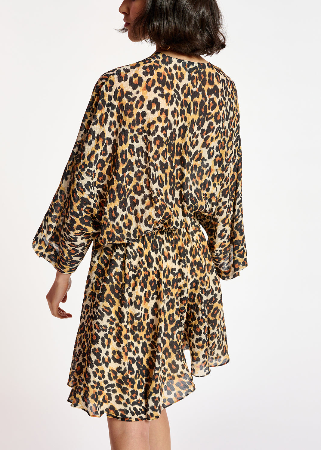 Leopard-print mini wrap dress RE—SSENTIEL | Essentiel second hand