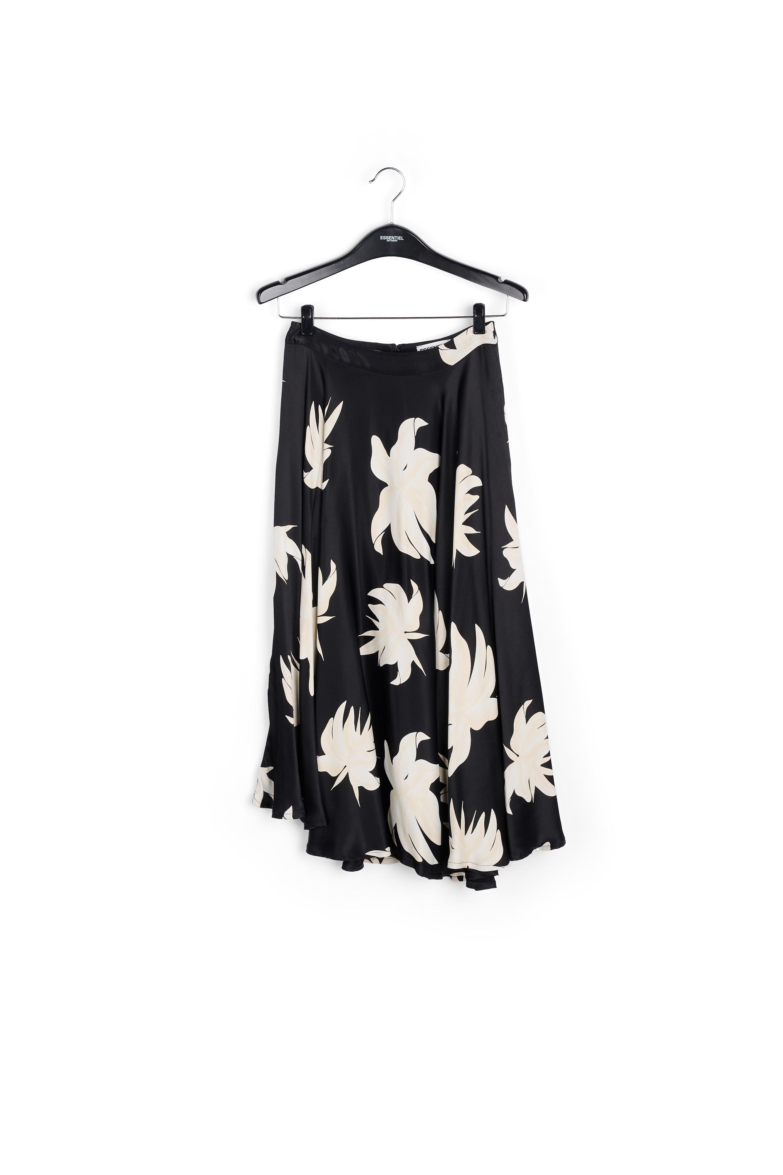 Black and off-white floral circle skirt RE—SSENTIEL | Essentiel second hand