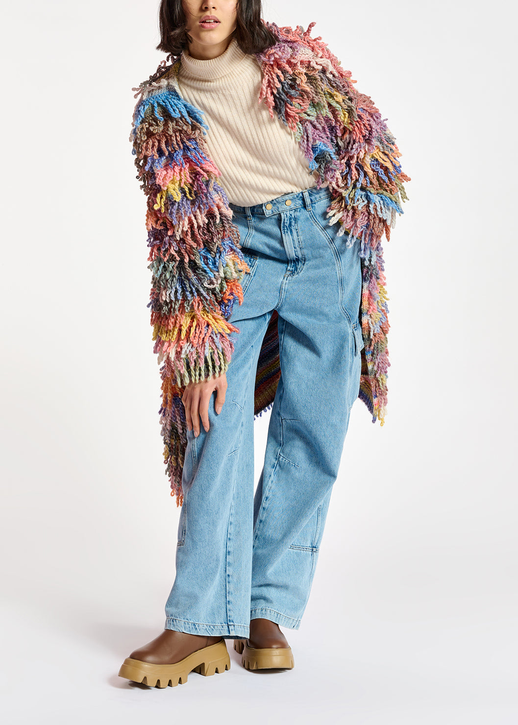 Colorful oversized loop stitch knitwear RE—SSENTIEL | Essentiel second hand