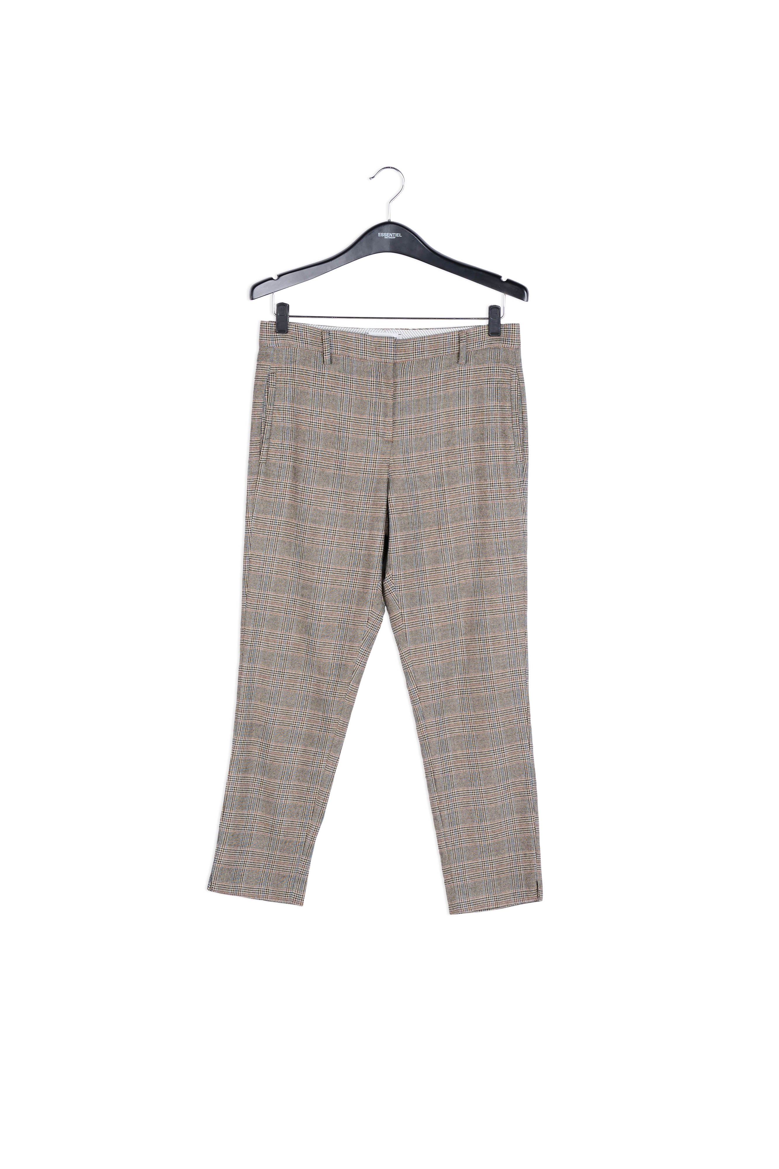 Light grey dress trousers with checks RE—SSENTIEL | Essentiel second hand