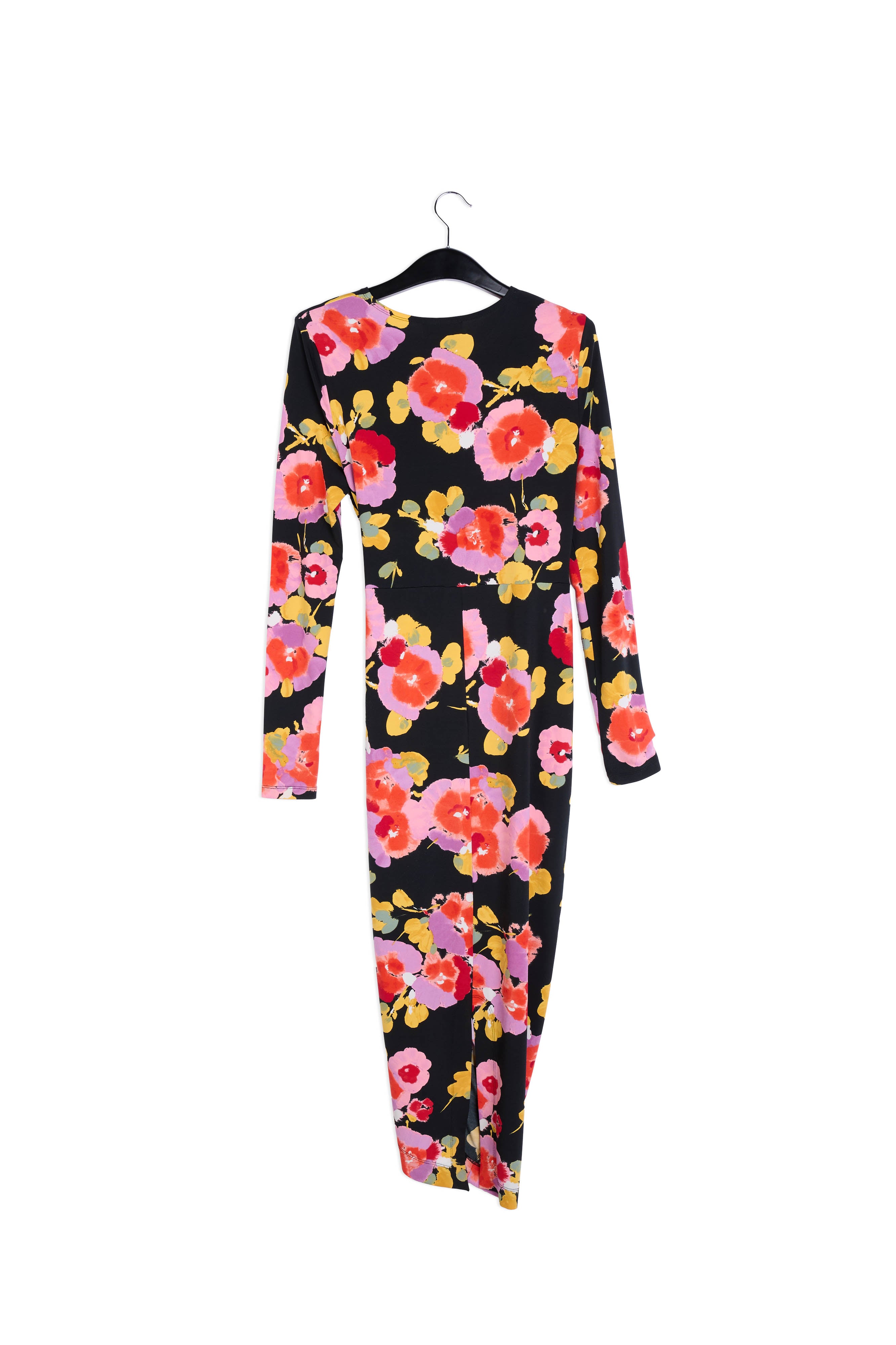 Zwarte midi-jurk met scriptprint RE—SSENTIEL | Essentiel second hand