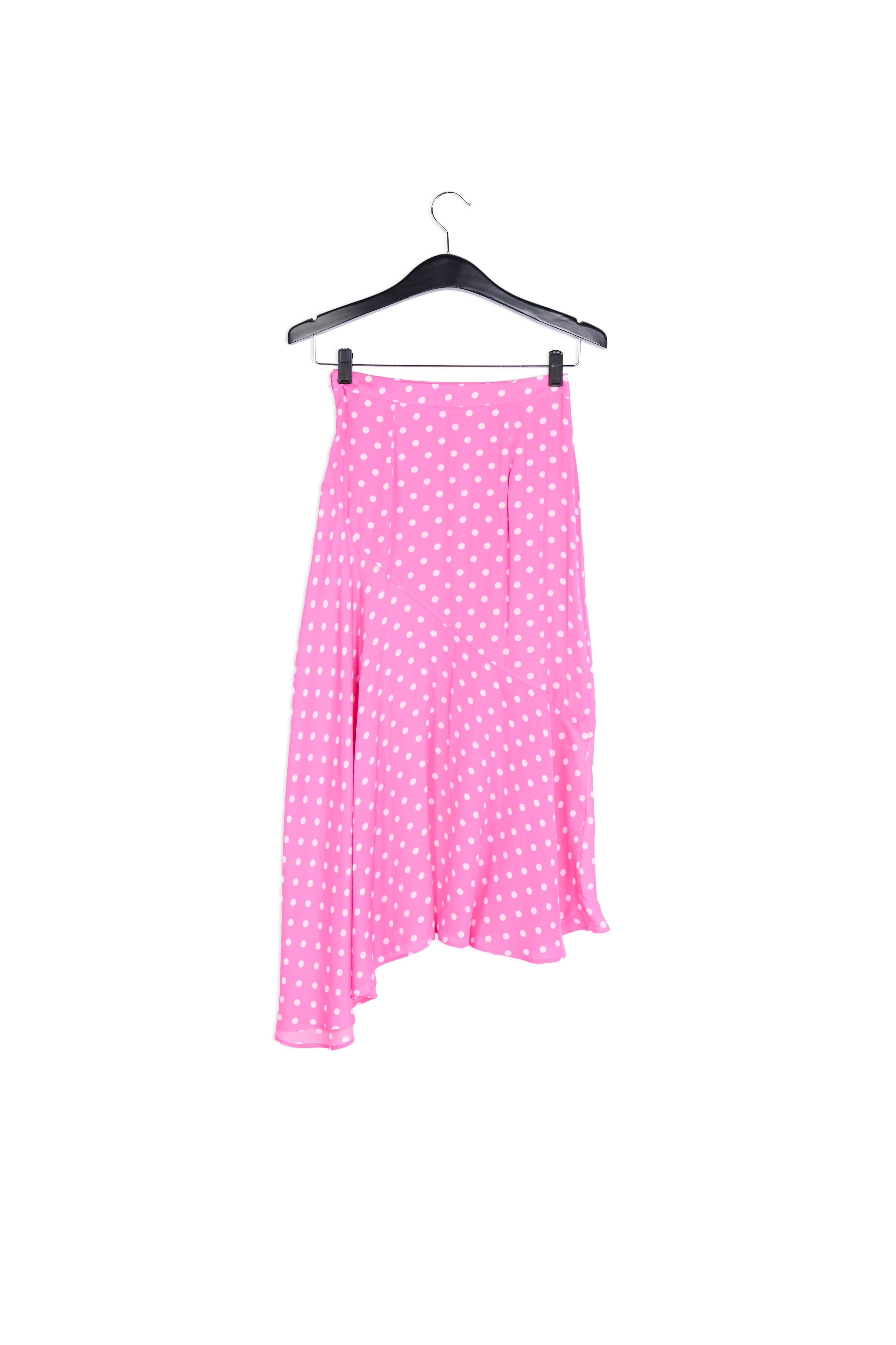 Jupe midi rose fluo à pois RE—SSENTIEL | Essentiel second hand