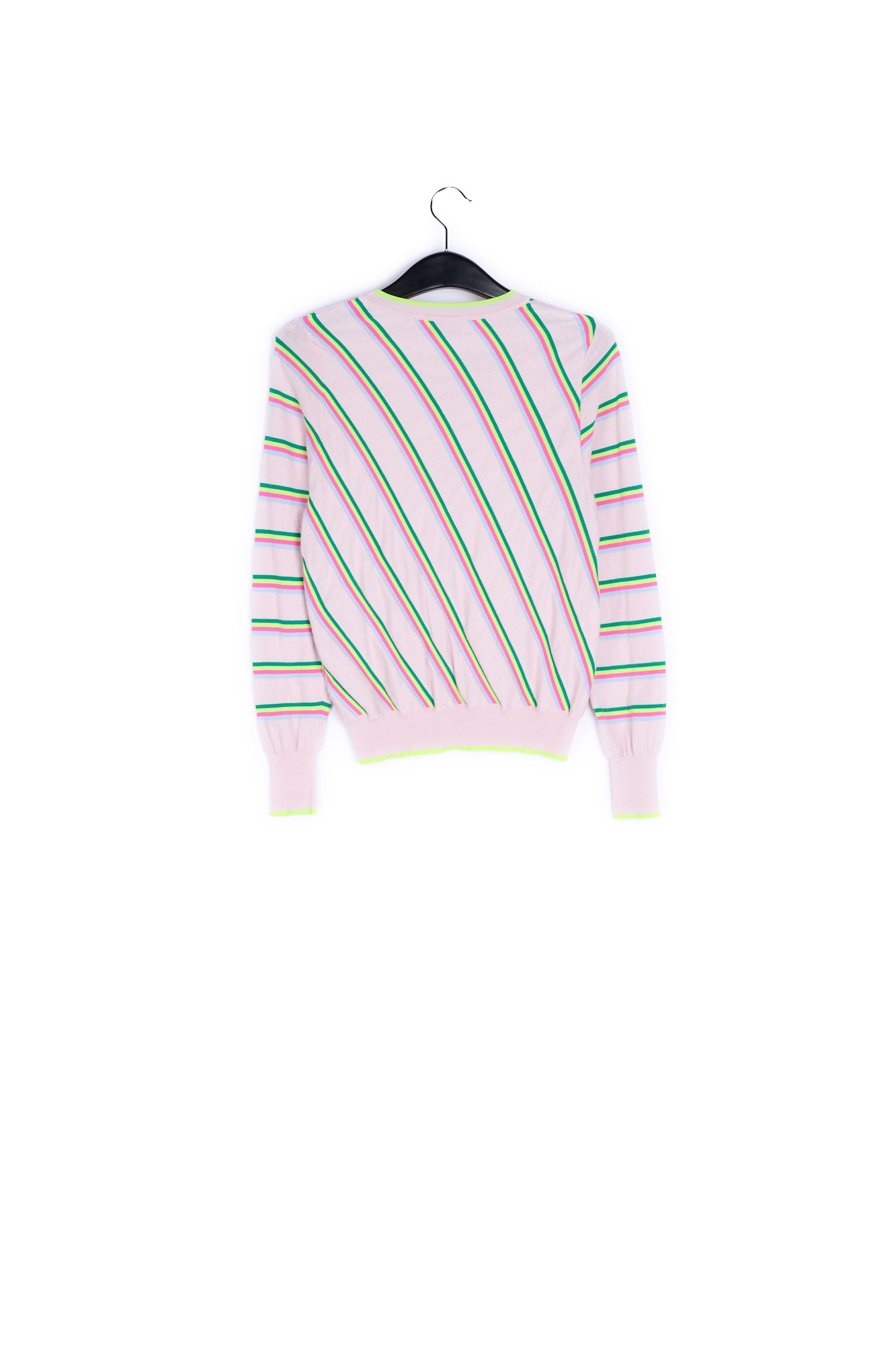 Light pink sweater with neon stripes RE—SSENTIEL | Essentiel second hand