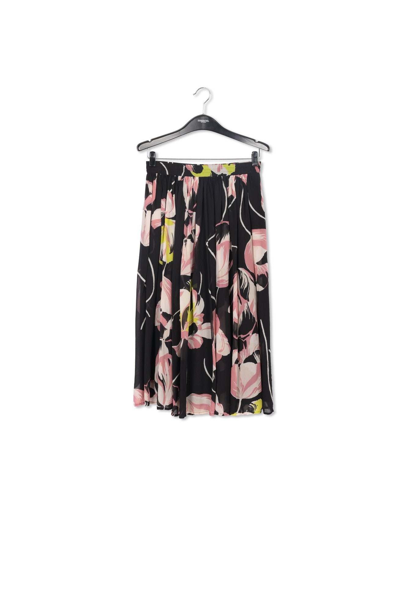 Black floral-print maxi skirt RE—SSENTIEL | Essentiel second hand