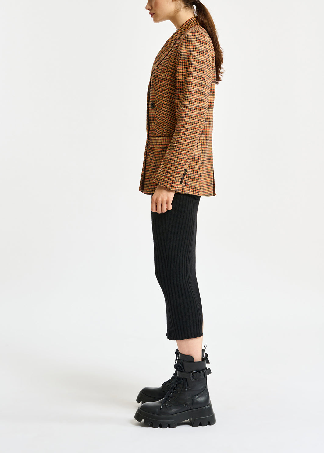 Blazer croisé à pied-de-poule RE—SSENTIEL | Essentiel second hand