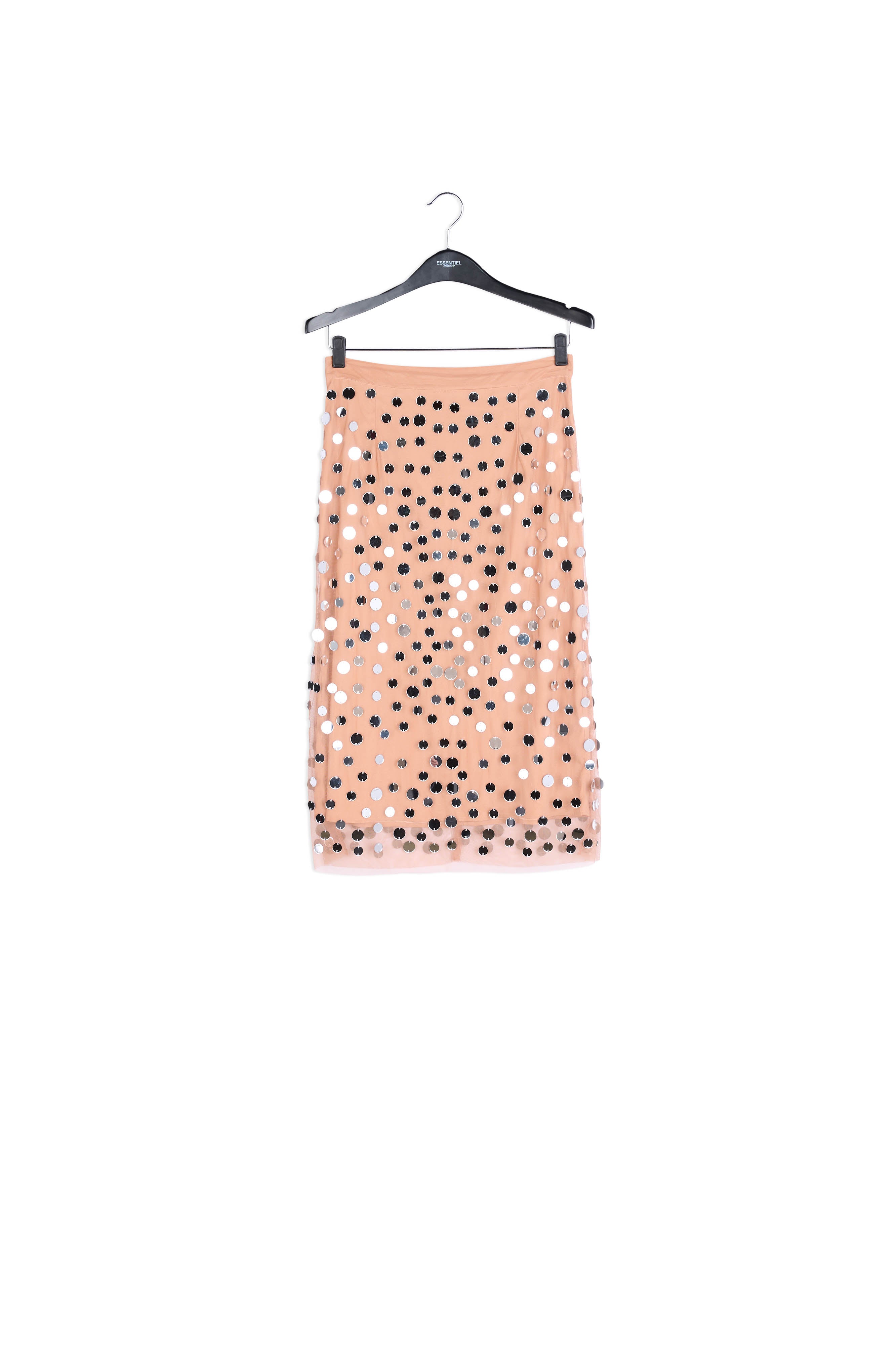 Peach mirror-embellished midi skirt RE—SSENTIEL | Essentiel second hand