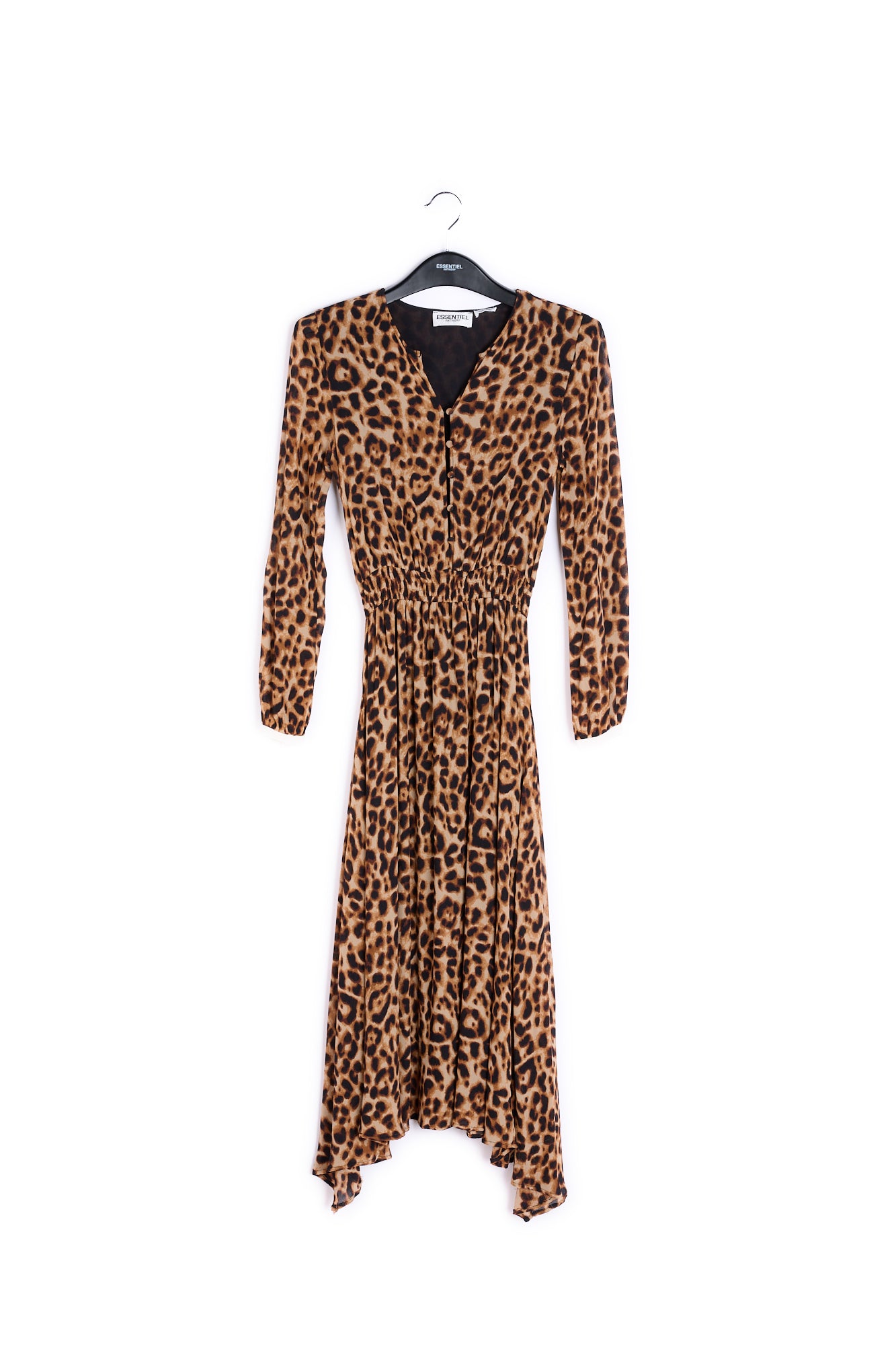 Midi smocked dress with uneven hem RE—SSENTIEL | Essentiel second hand