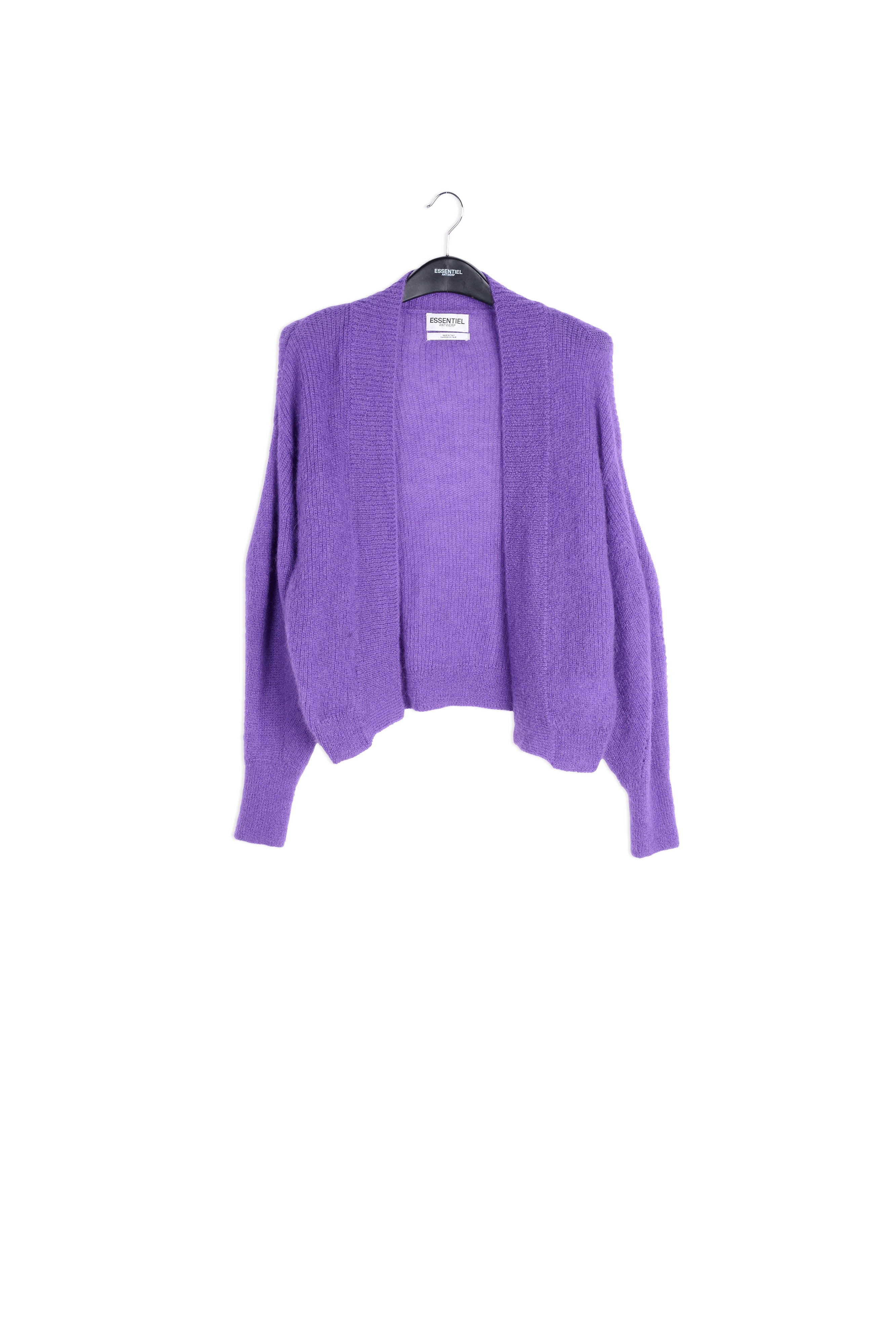 Purple light knitted open cardigan RE—SSENTIEL | Essentiel second hand