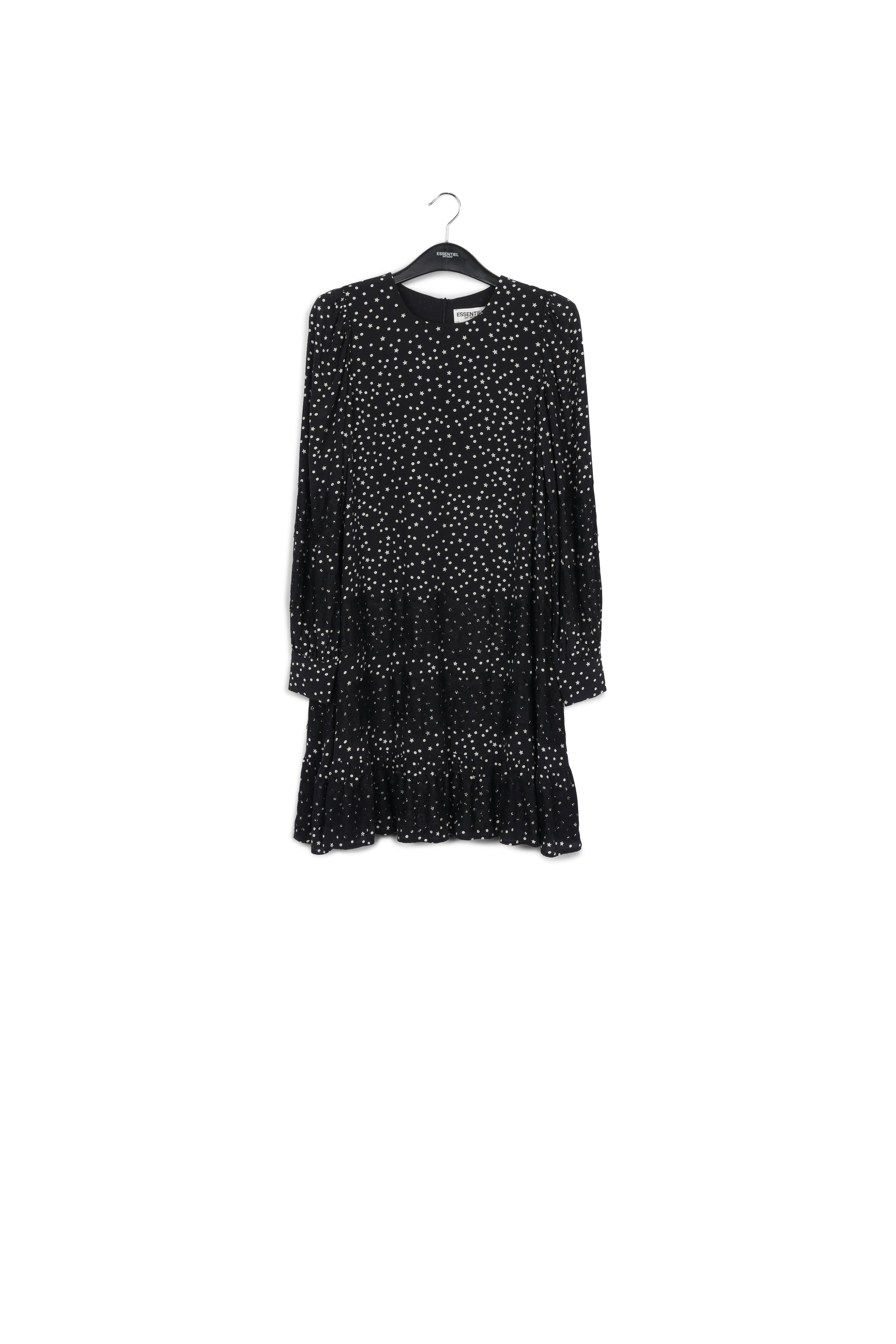 Black lace-trimmed mini dress RE—SSENTIEL | Essentiel second hand