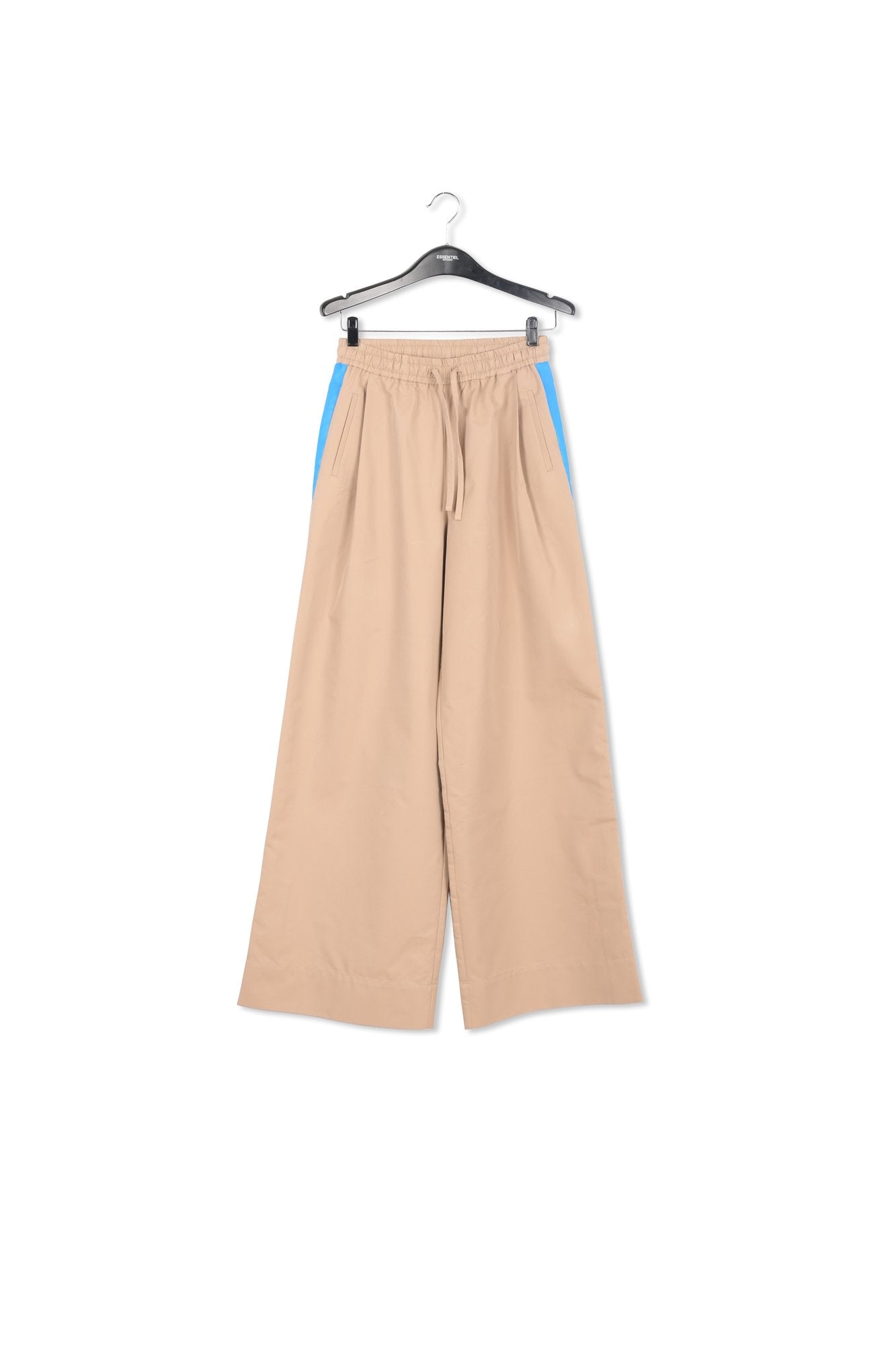 Pantalon large beige à  rayures bleues RE—SSENTIEL | Essentiel second hand