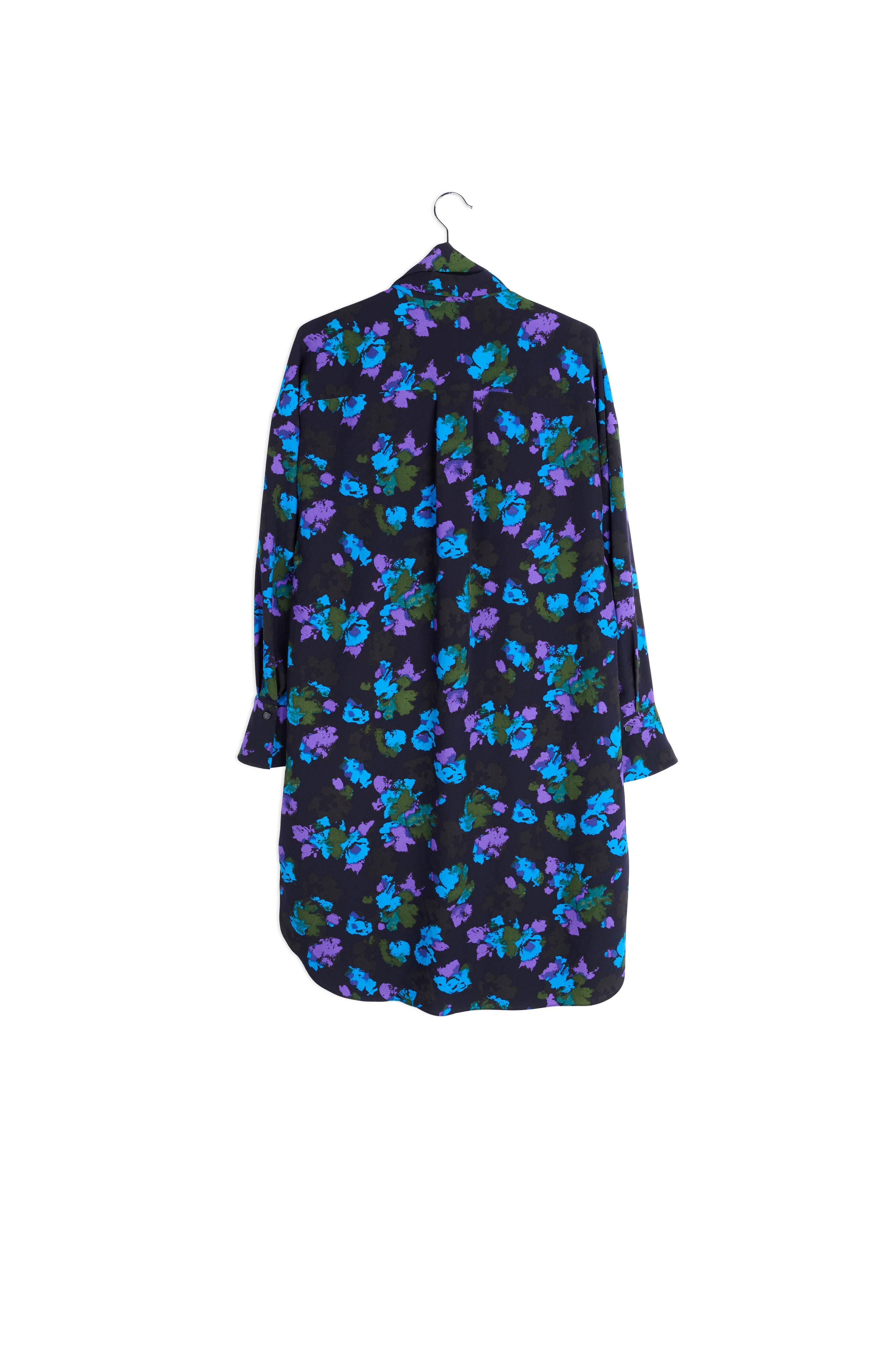 Midi-hemdjurk met zwart en rode bloemenprint RE—SSENTIEL | Essentiel second hand