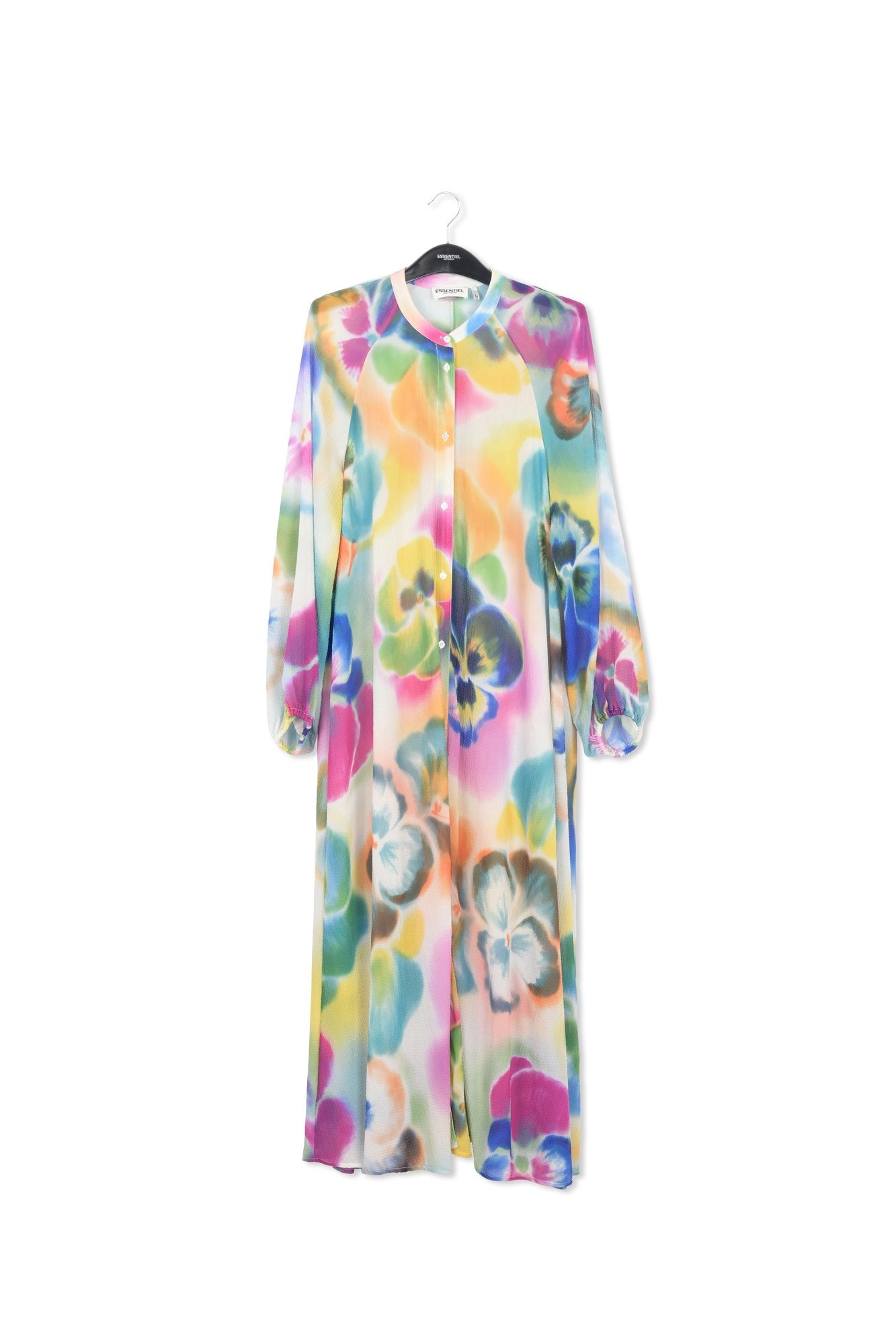 Multicolor floral print midi-length shirt dress RE—SSENTIEL | Essentiel second hand