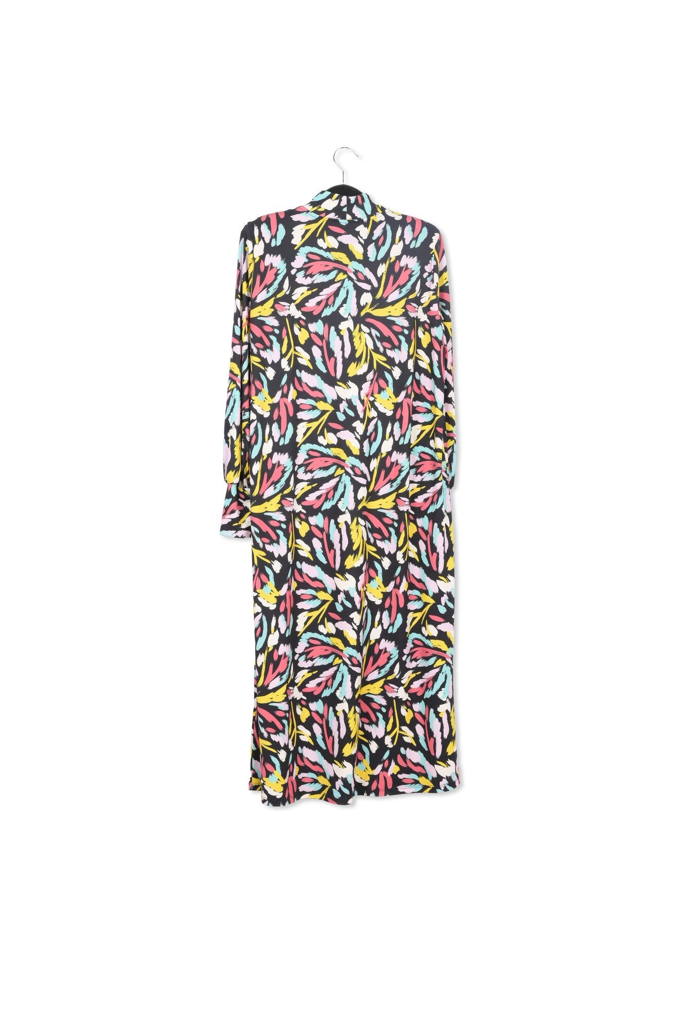 Black, coral red and purple stretch-jersey midi dress RE—SSENTIEL | Essentiel second hand