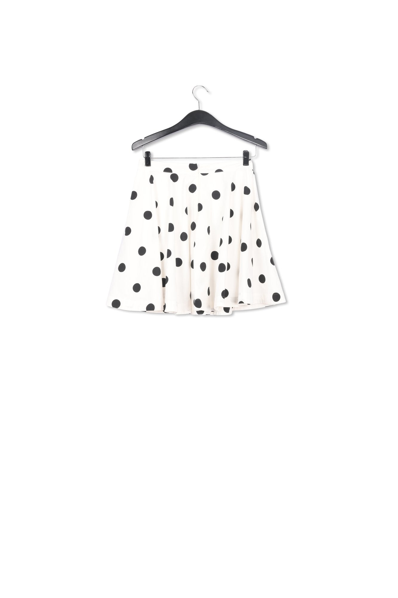 White and black polka-dot voluminous mini skirt RE—SSENTIEL | Essentiel second hand