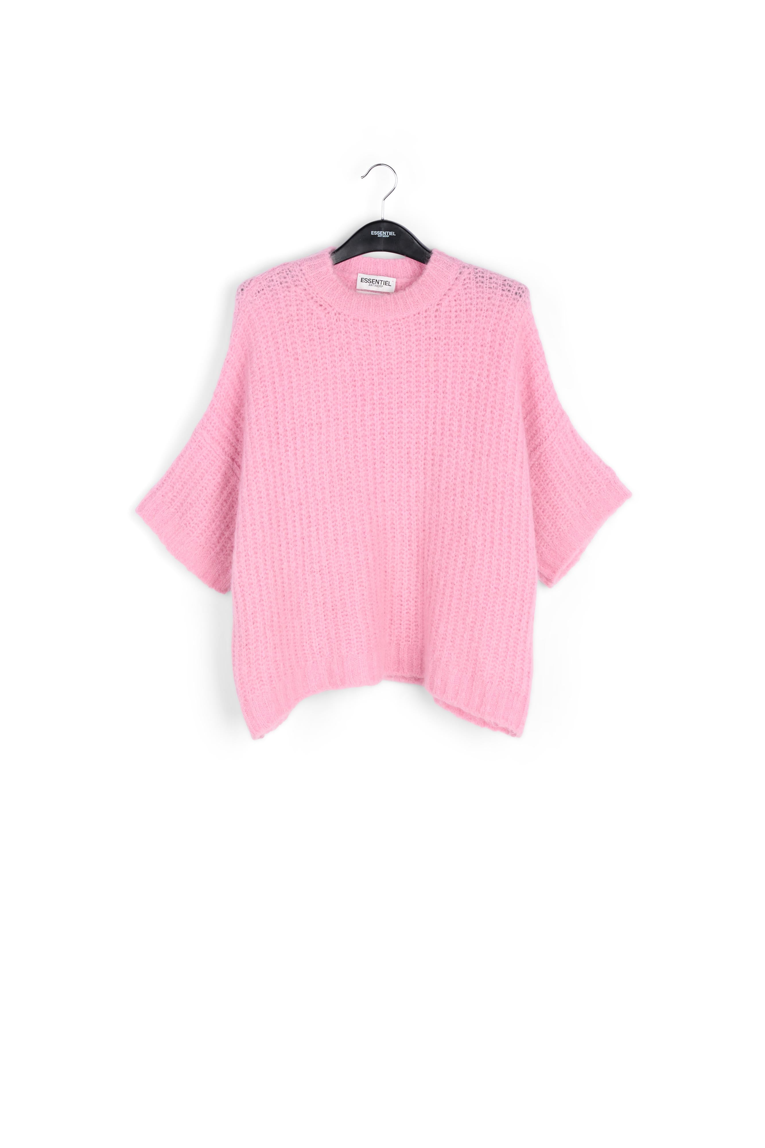 Pink boxy cut knit sweater RE—SSENTIEL | Essentiel second hand