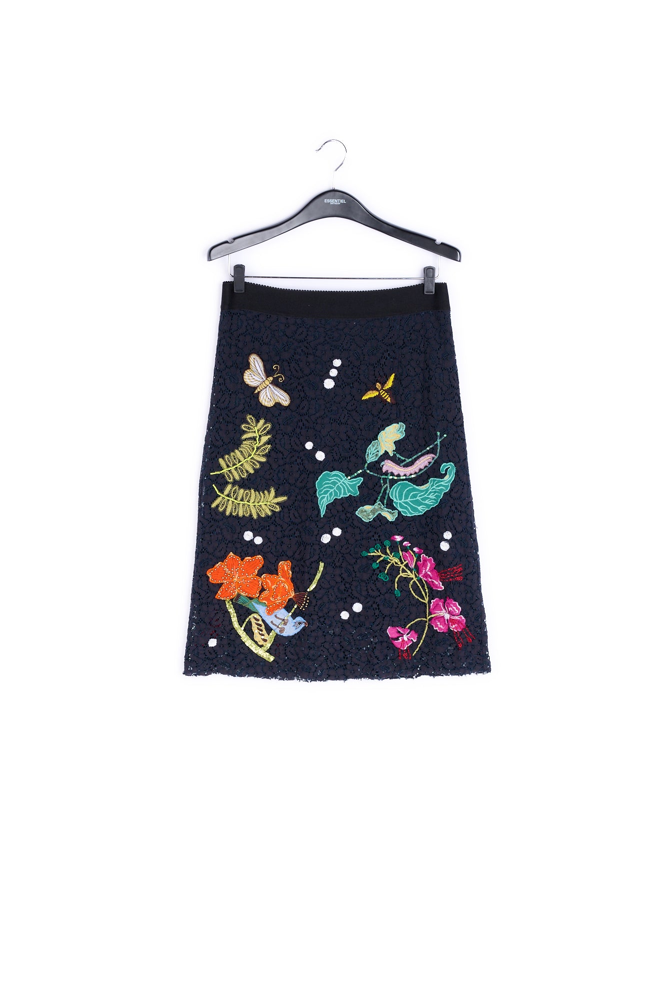 Off white embellished midi skirt RE—SSENTIEL | Essentiel second hand