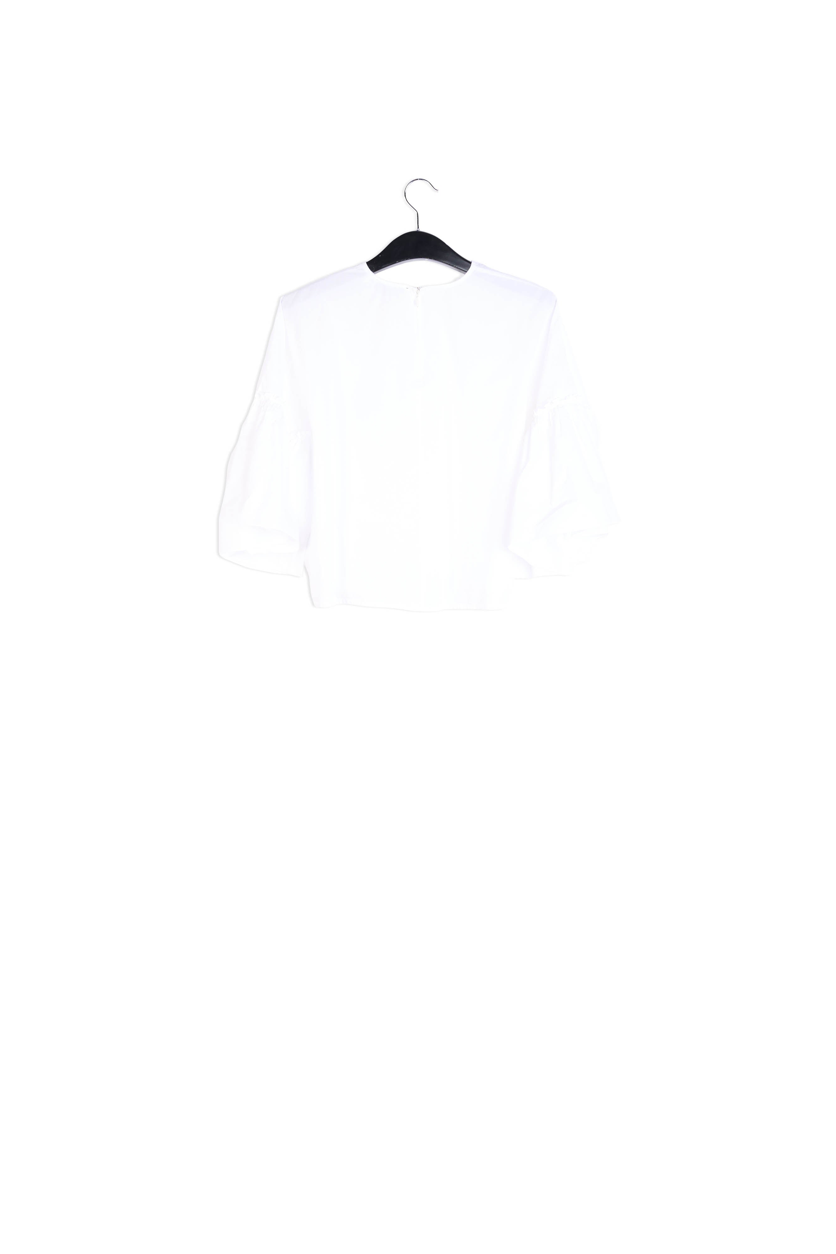 White cotton top with ruffled sleeves RE—SSENTIEL | Essentiel second hand