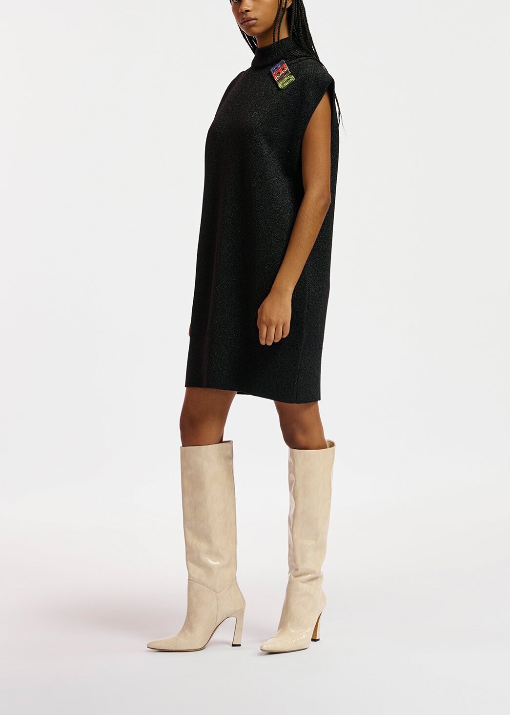 Black lurex knitted dress RE—SSENTIEL | Essentiel second hand