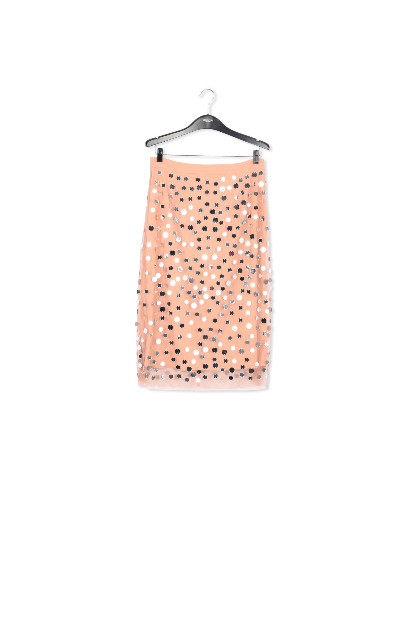 Peach mirror-embellished midi skirt RE—SSENTIEL | Essentiel second hand