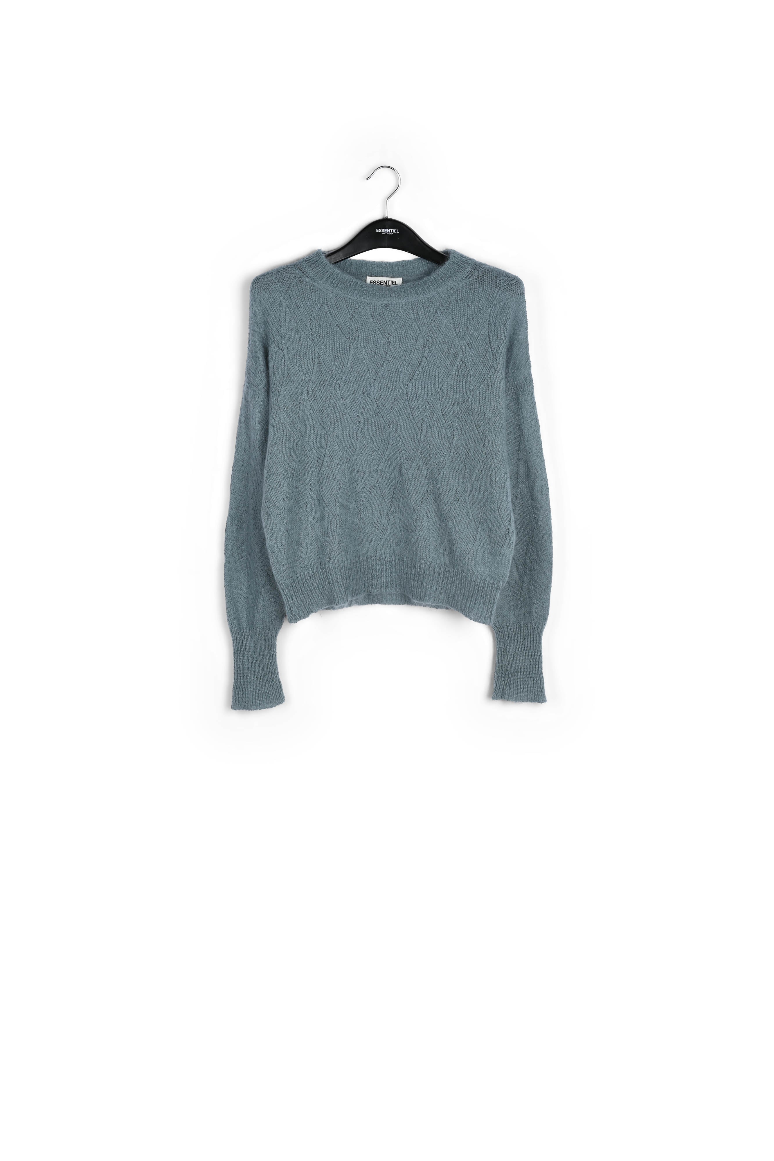 Blue ajour-knitted mohair sweater RE—SSENTIEL | Essentiel second hand