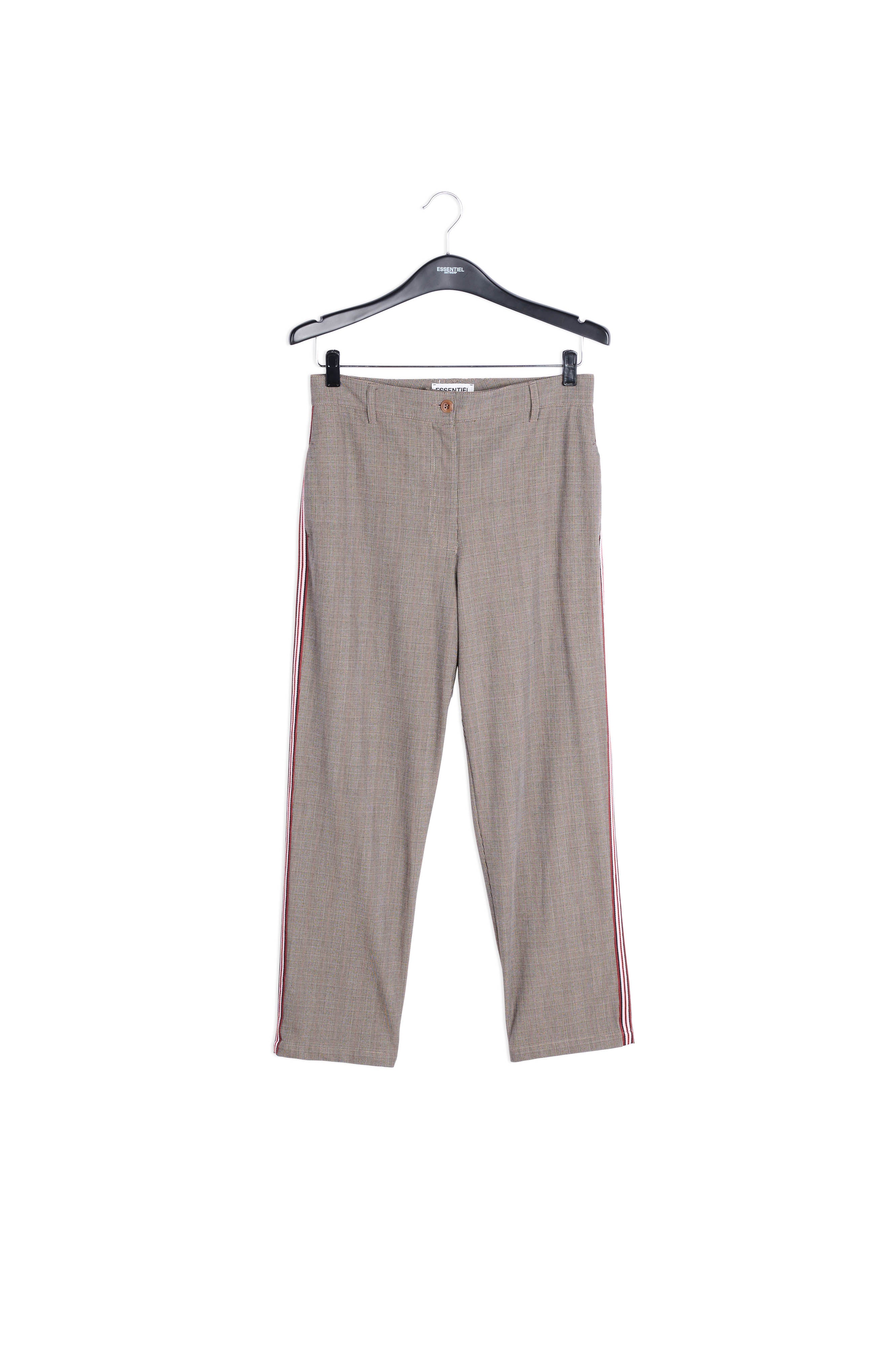 Pantalon gris clair à carreaux RE—SSENTIEL | Essentiel second hand