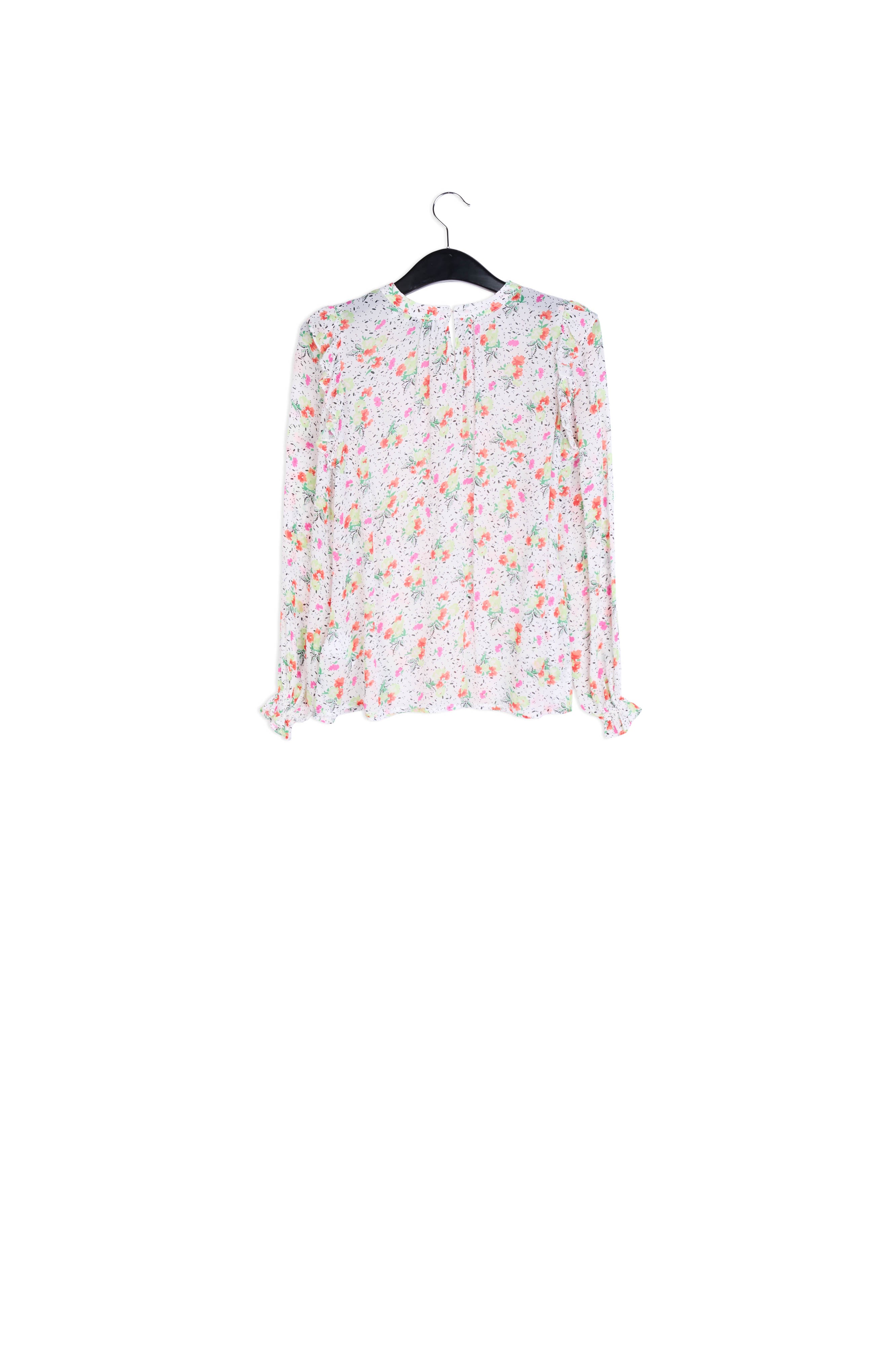 Off-white floral-print frilled top RE—SSENTIEL | Essentiel second hand