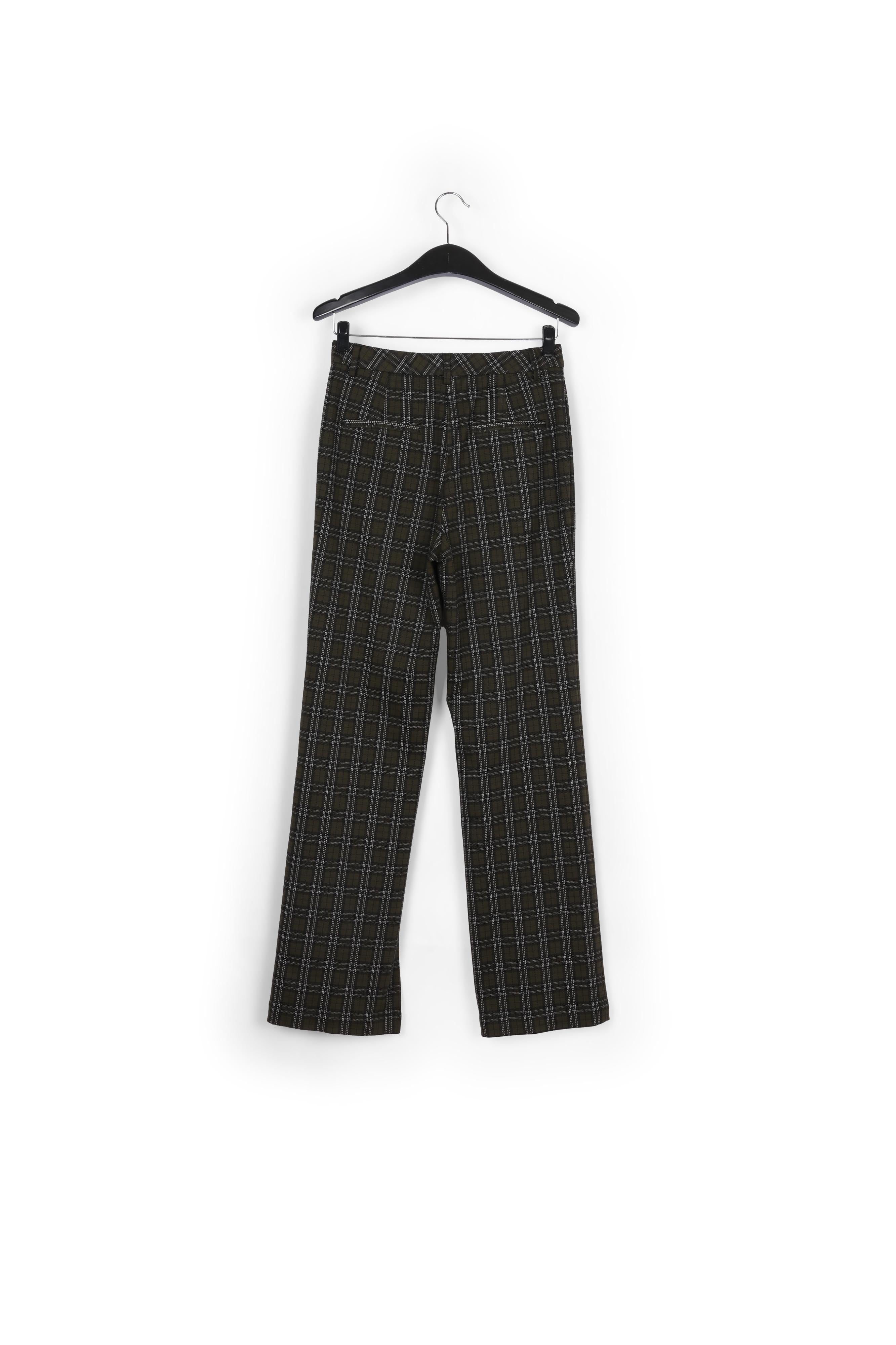 Khaki checked tailored pants RE—SSENTIEL | Essentiel second hand