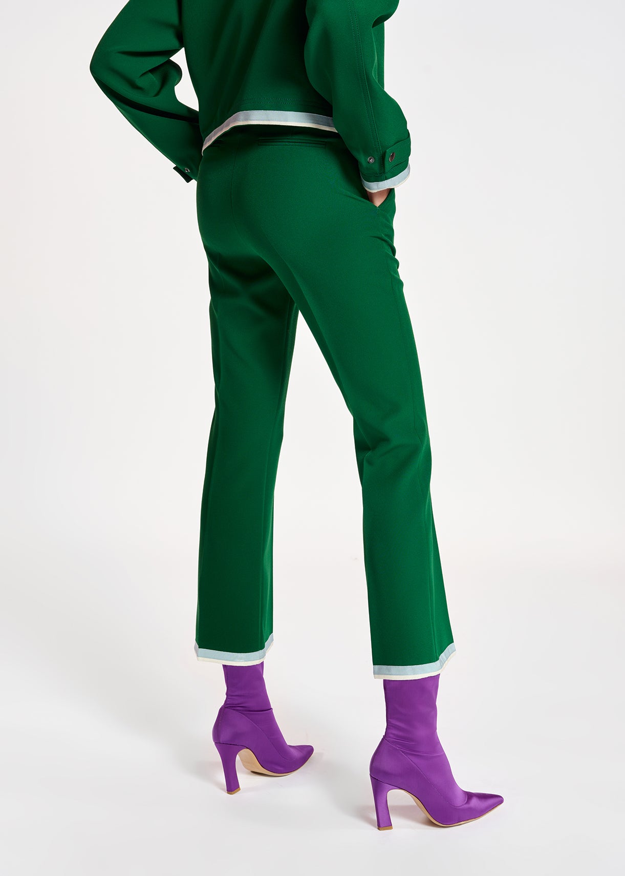 Dark green flared-fit pants RE—SSENTIEL | Essentiel second hand