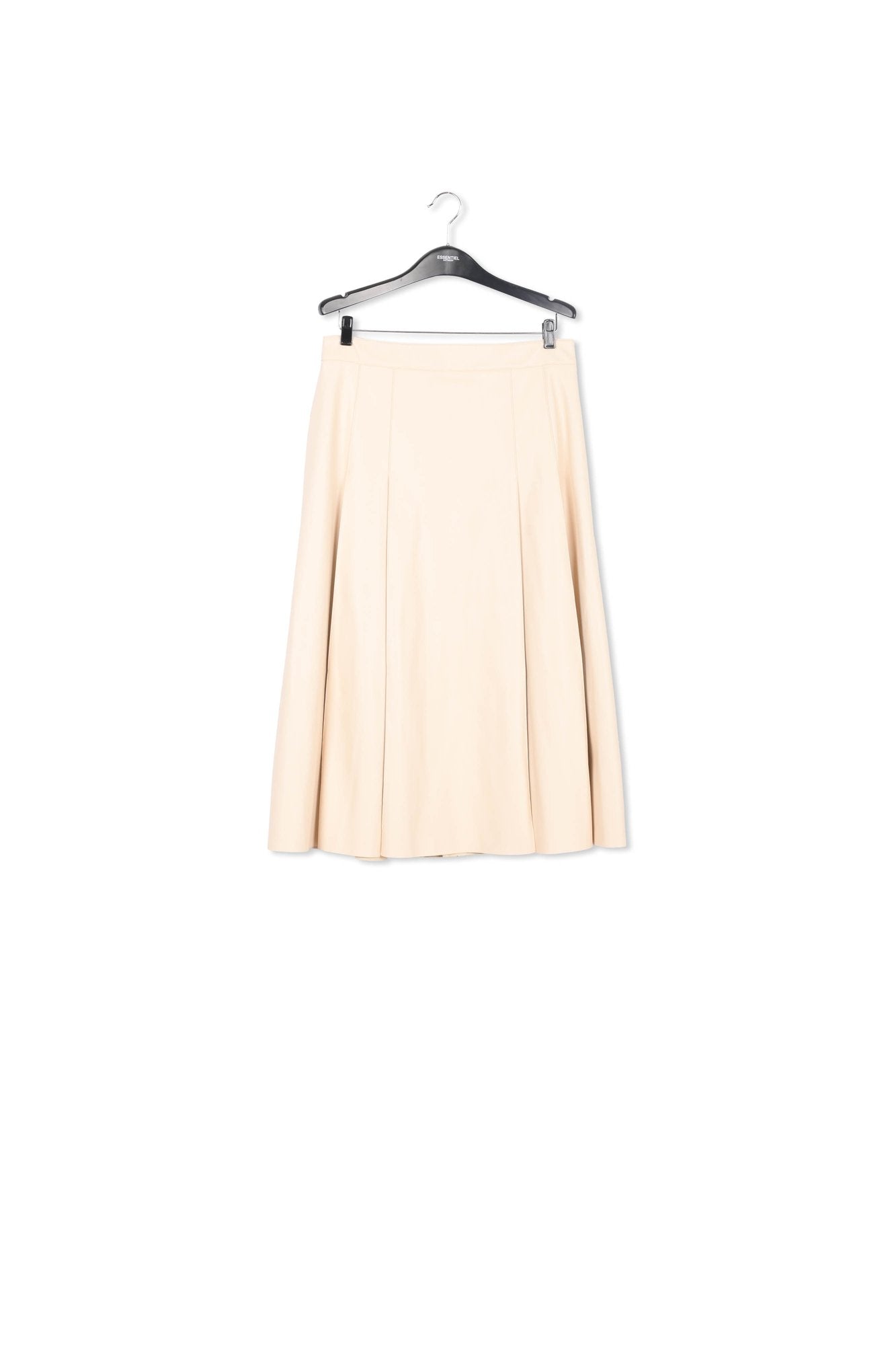 Ecru faux leather midi skirt RE—SSENTIEL | Essentiel second hand
