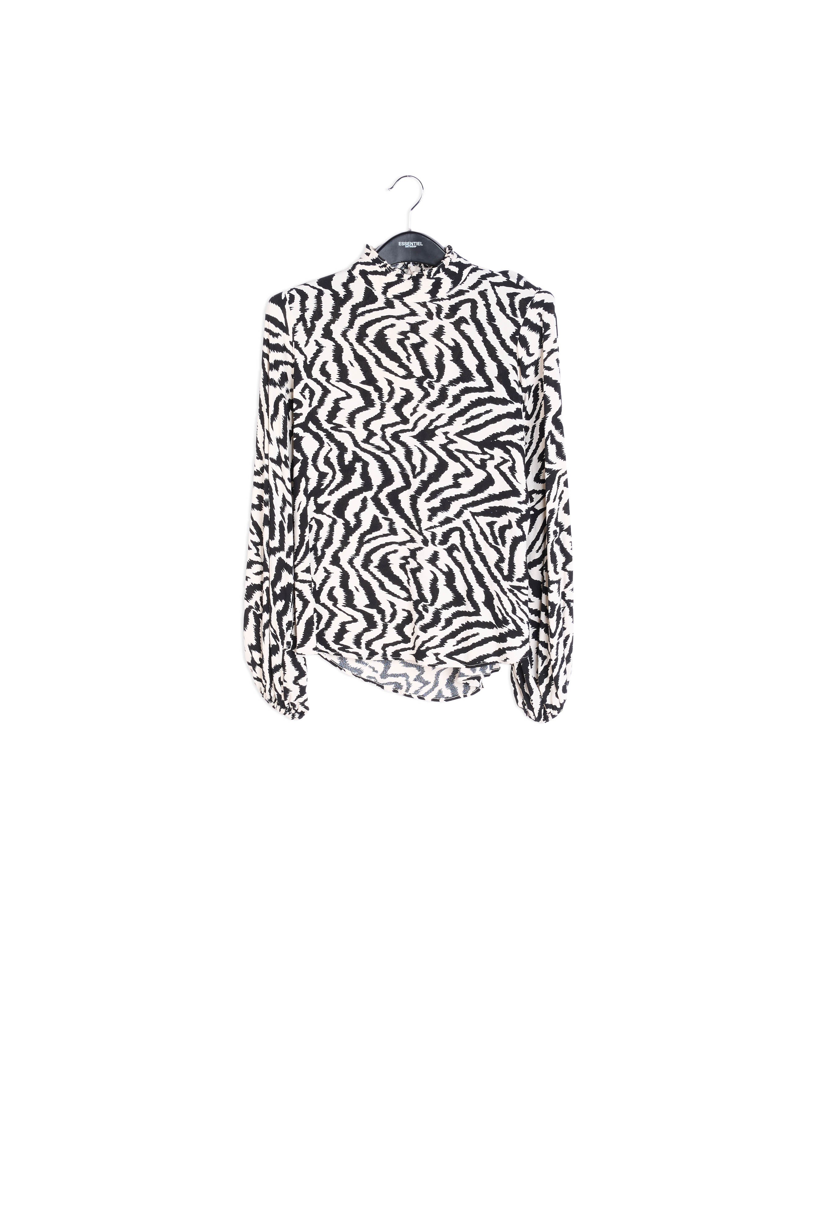 Top met zwart-witte zebraprint RE—SSENTIEL | Essentiel second hand