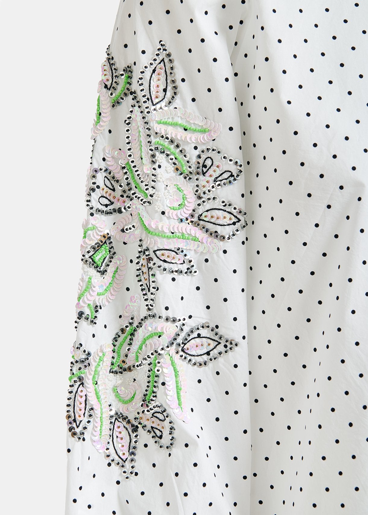 White polka-dotted top with stand-up collar RE—SSENTIEL | Essentiel second hand