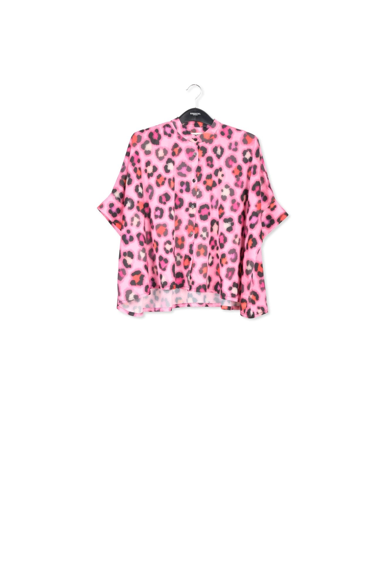 Chemise oversize rose à imprimé léopard multicolore RE—SSENTIEL | Essentiel second hand
