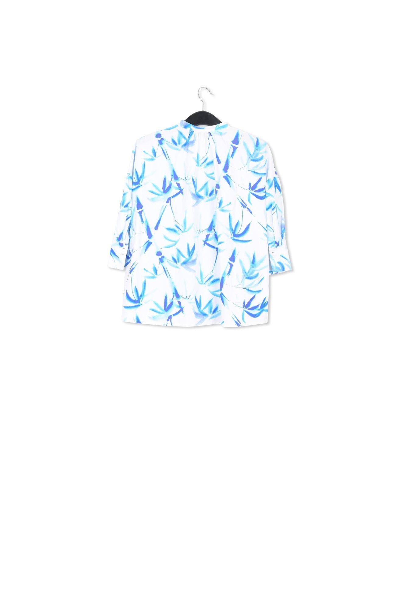 Off-white oversized cotton shirt with palm leaf print RE—SSENTIEL | Essentiel second hand