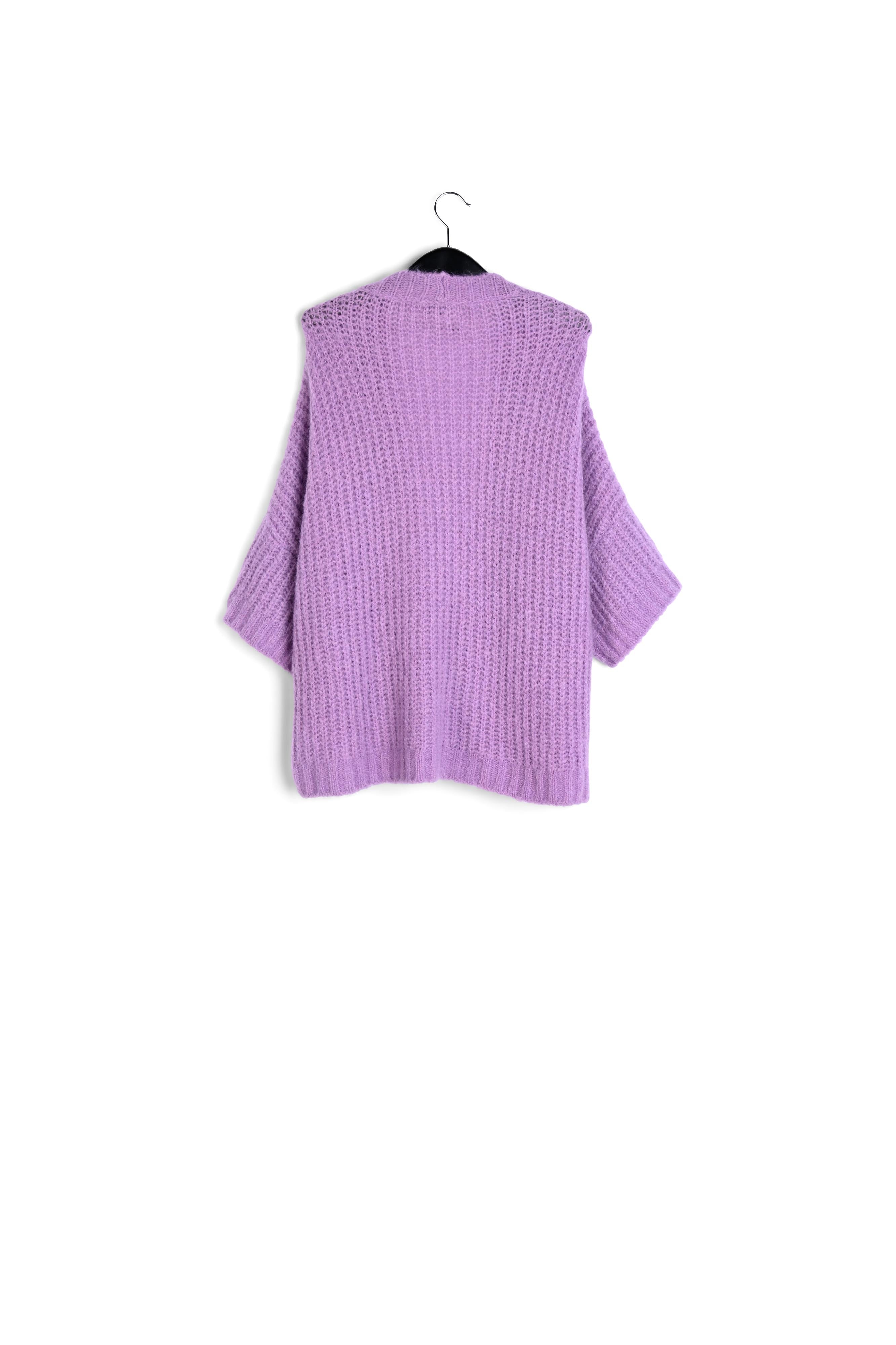 Cardigan mauve à coupe boxy RE—SSENTIEL | Essentiel second hand