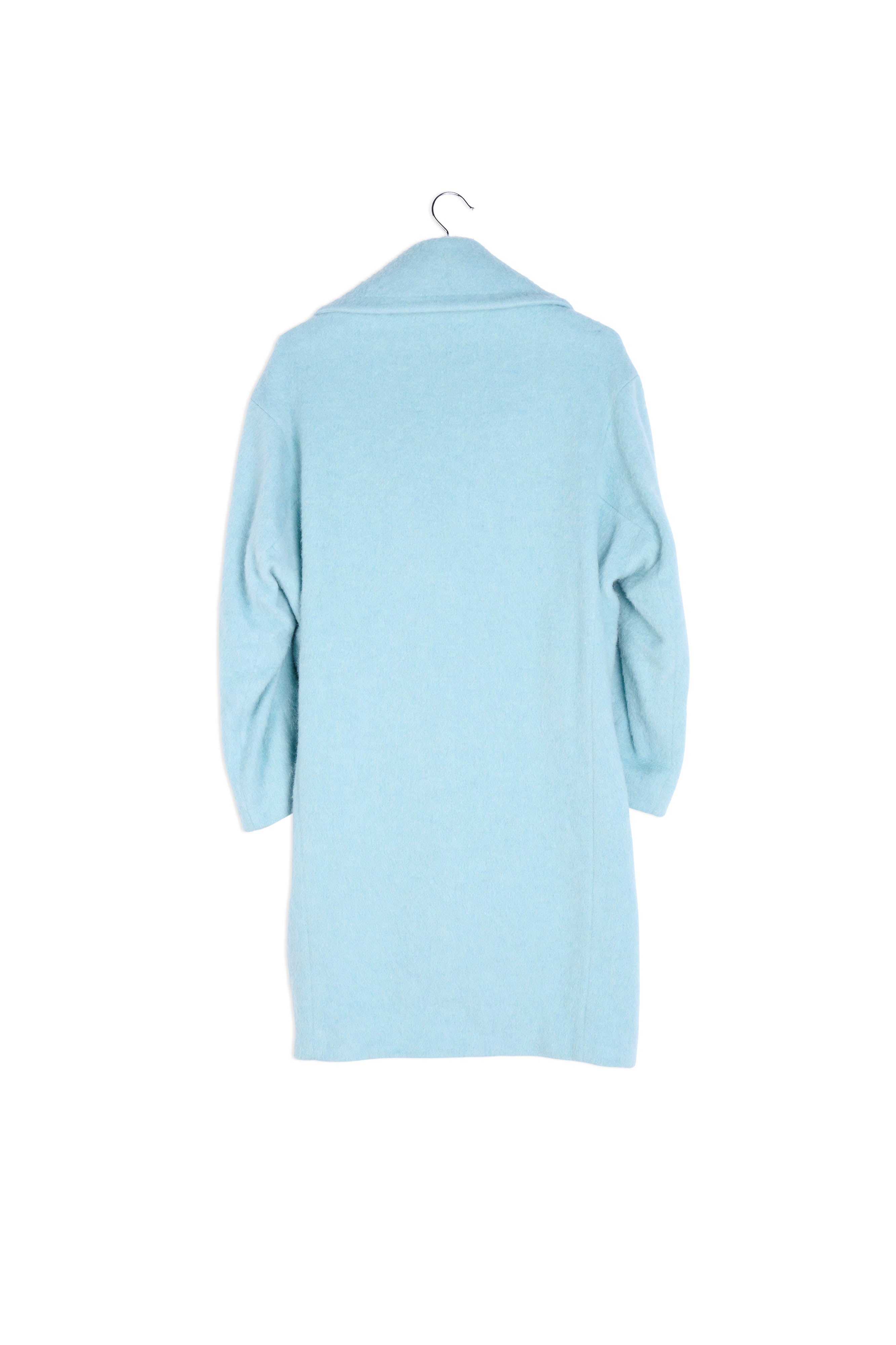 Light blue oversized recycled wool blend coat RE—SSENTIEL | Essentiel second hand